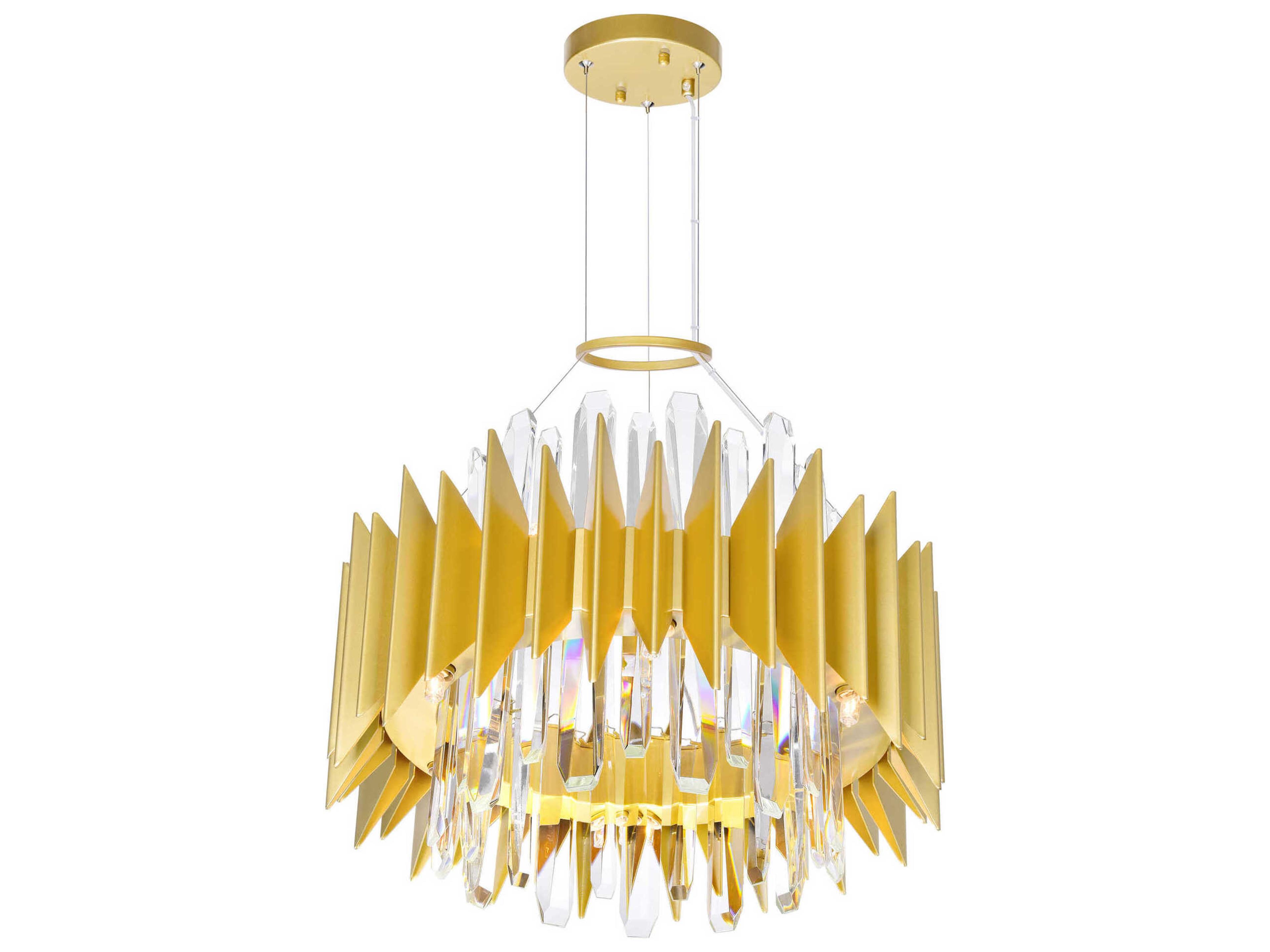 CWI Lighting Cityscape 12-Light Satin Gold Round Chandelier