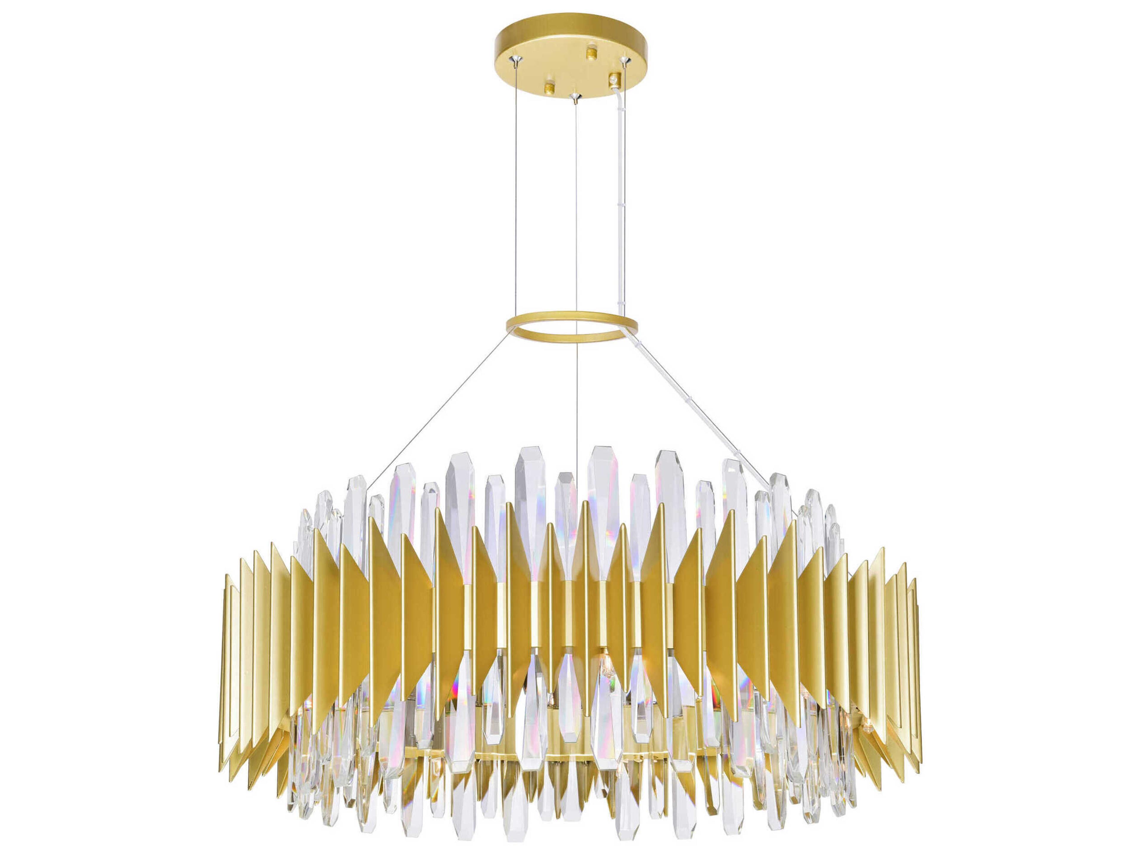 Cityscape 18-Light Satin Gold Round Chandelier