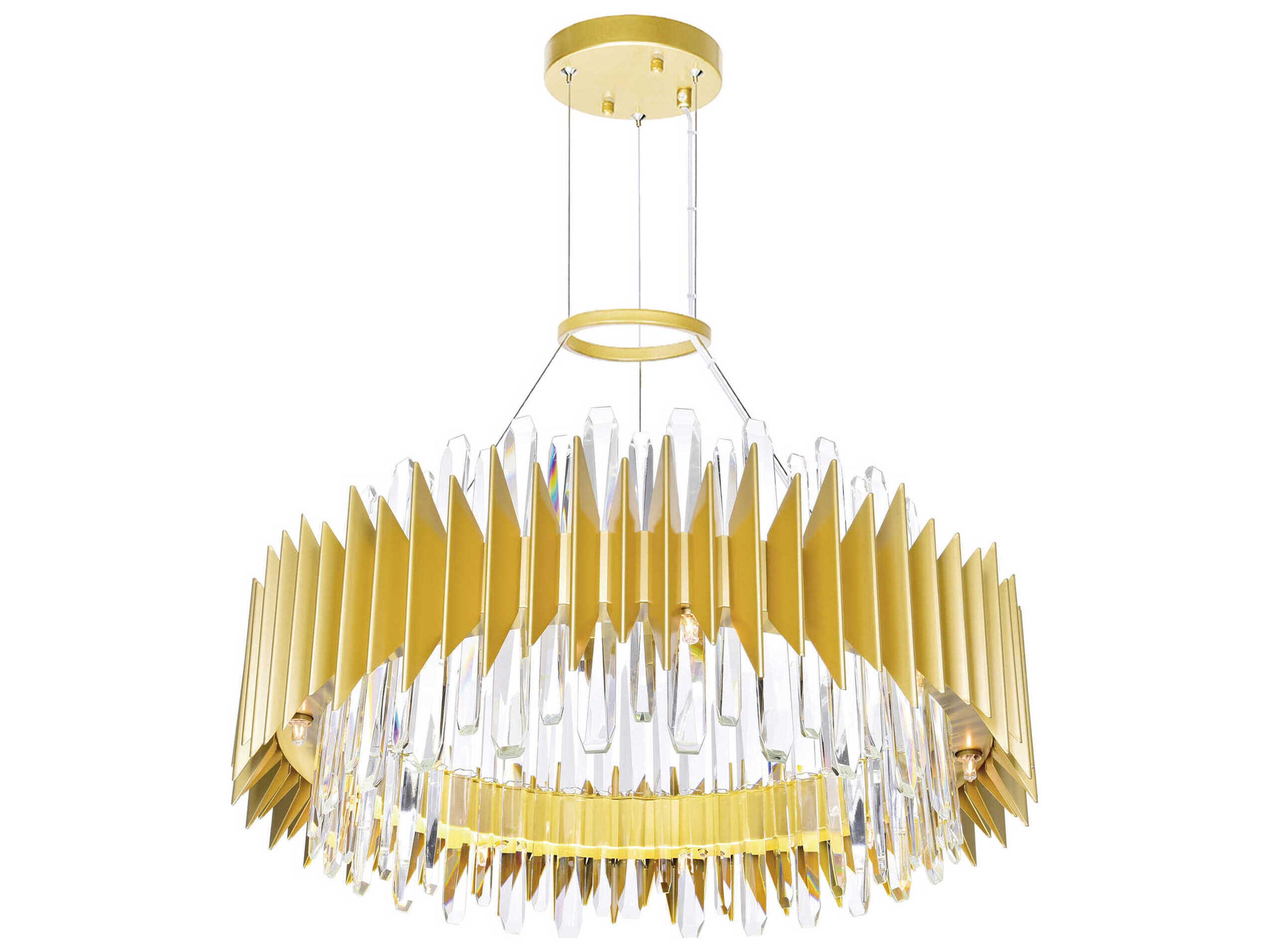 CWI Lighting Cityscape 18-Light Satin Gold Round Chandelier