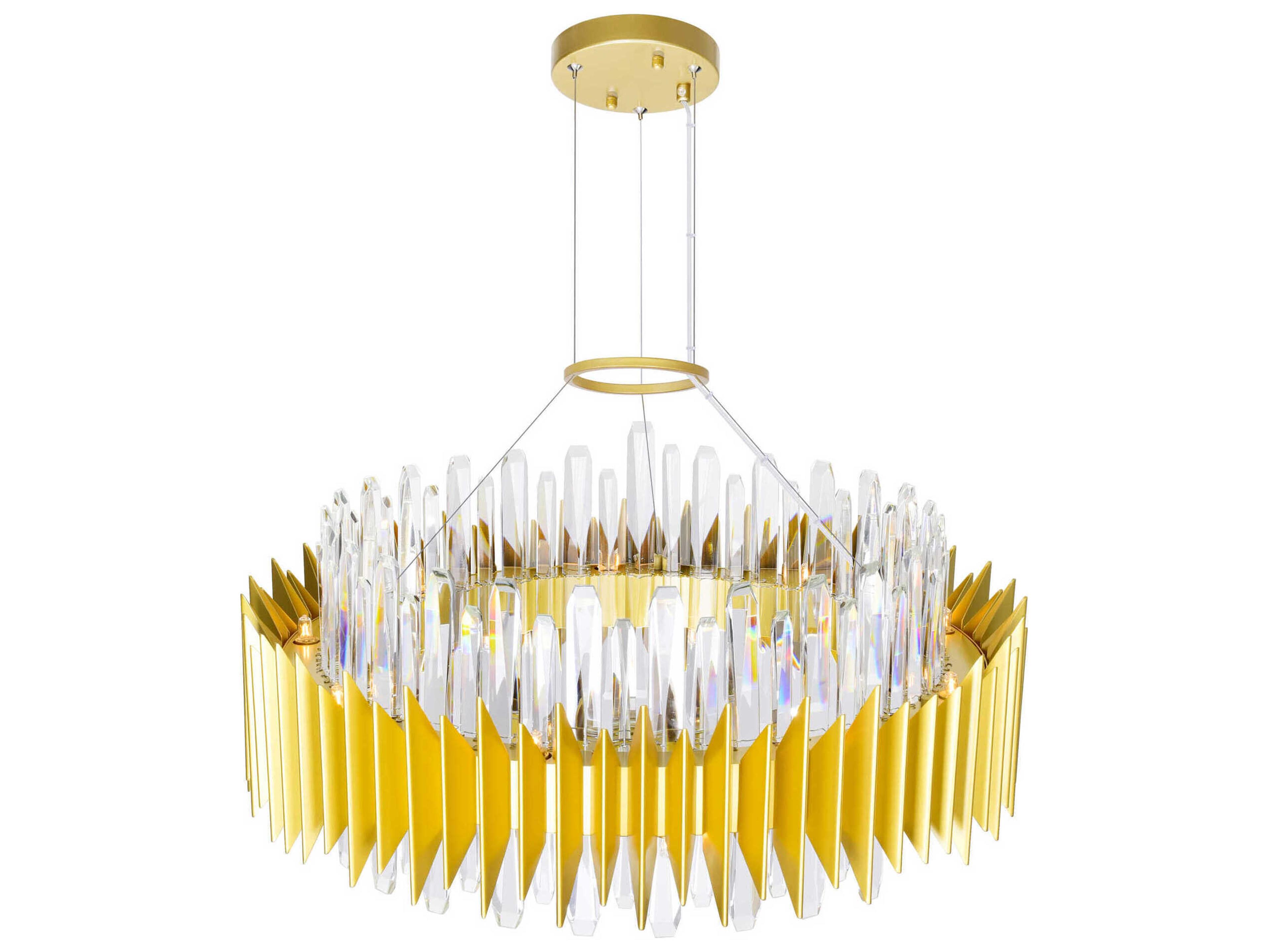 CWI Lighting Cityscape 18-Light Satin Gold Round Chandelier