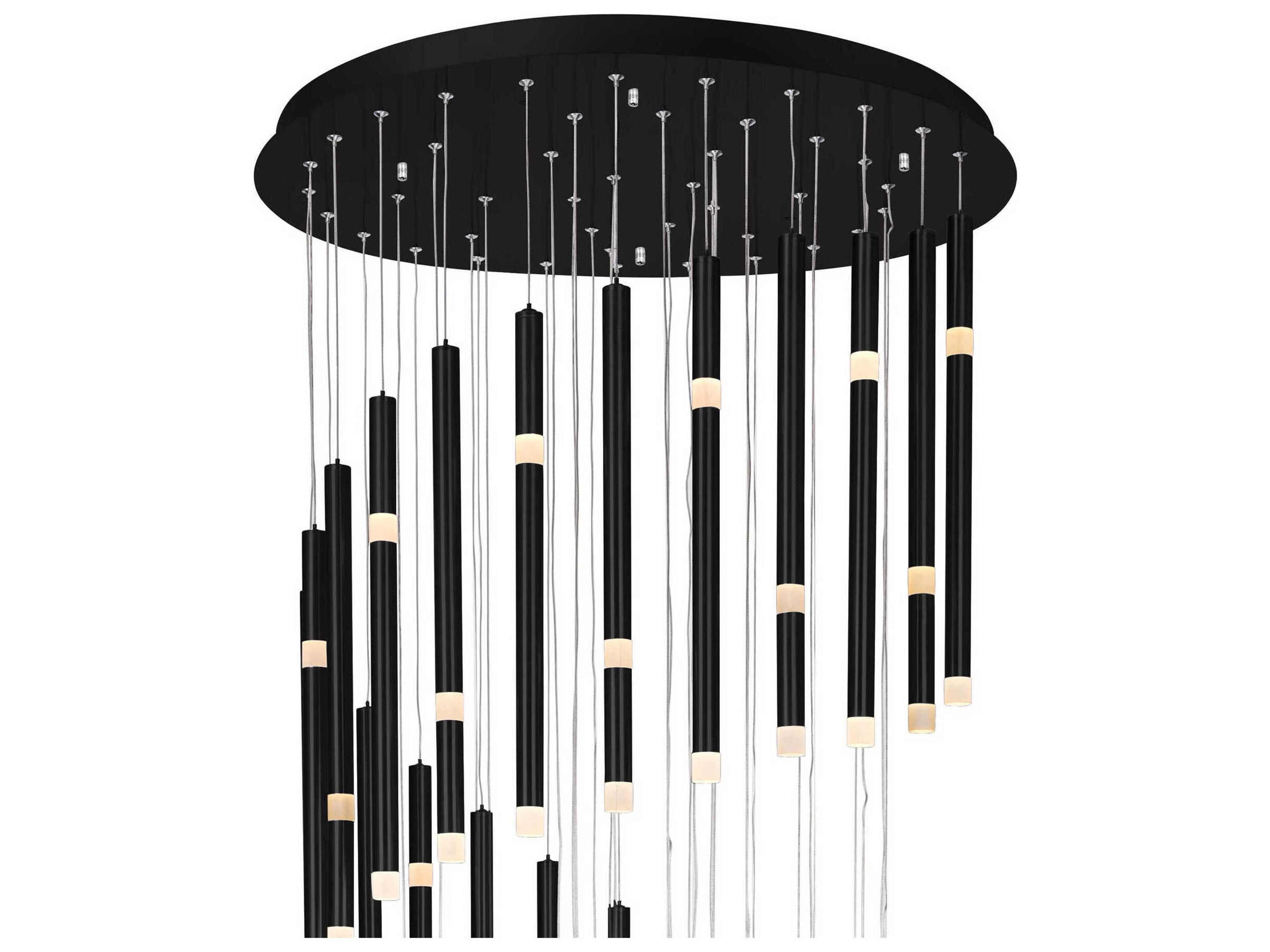 CWI Lighting Flute Black Linear Pendant