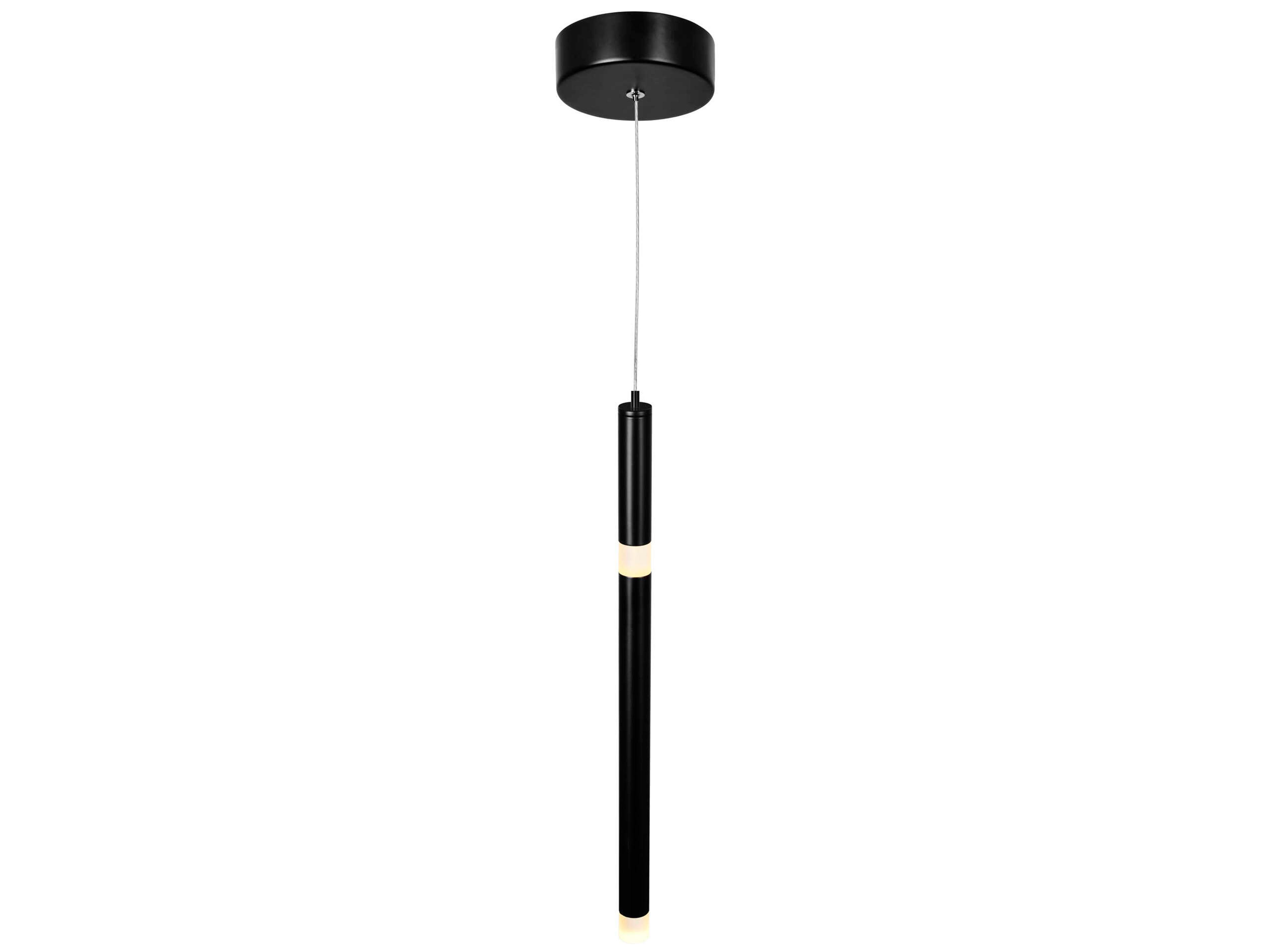 CWI Lighting Flute Black Linear Mini Pendant