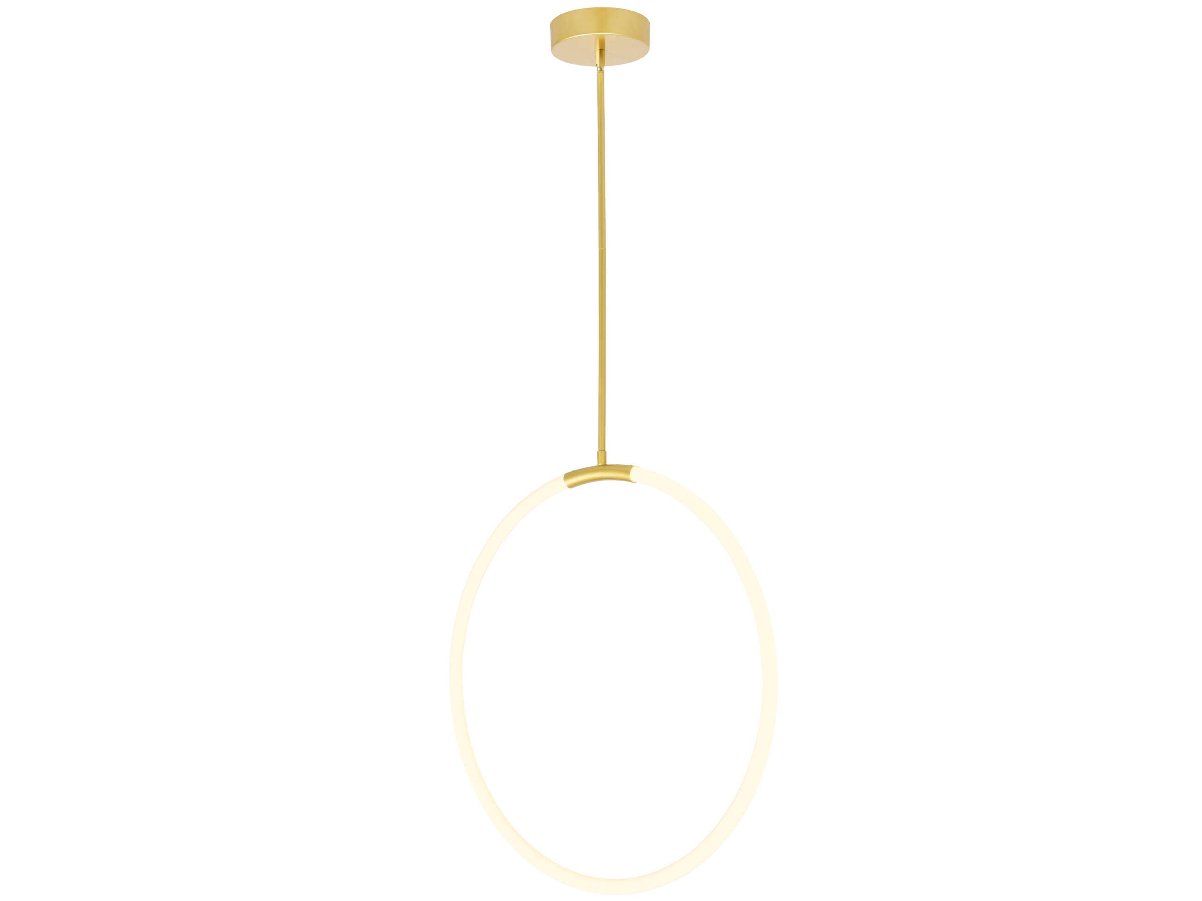 CWI Lighting Hoops Satin Gold Round Pendant
