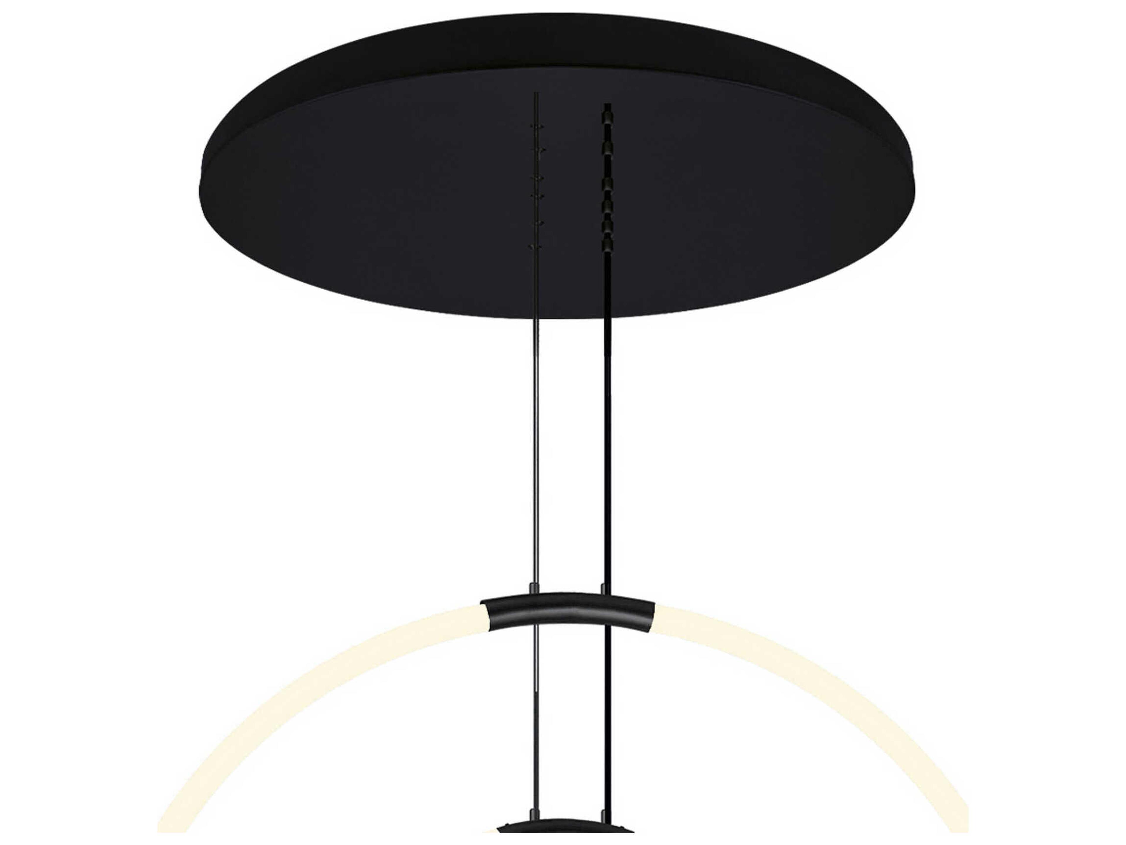 CWI Lighting Hoops Black Round Pendant