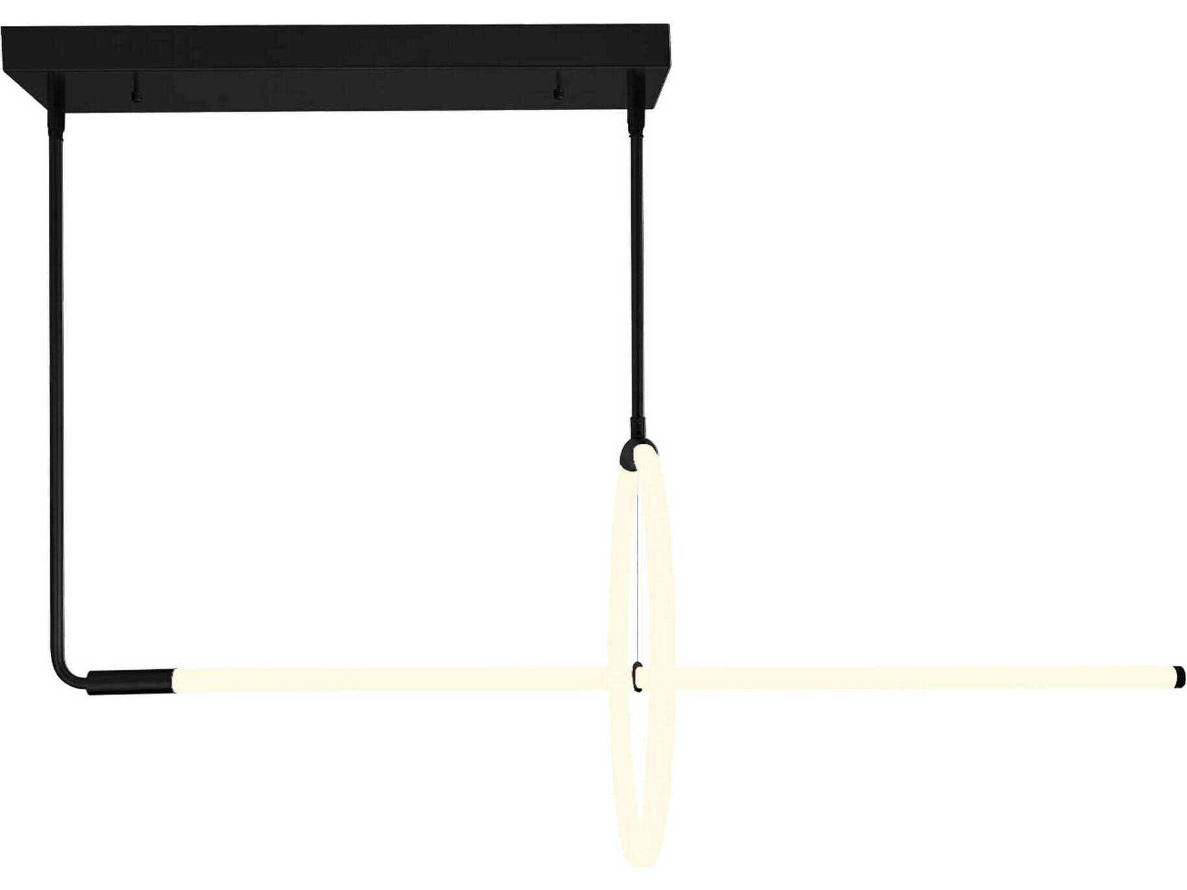 Hoops Black Geometric Island Pendant