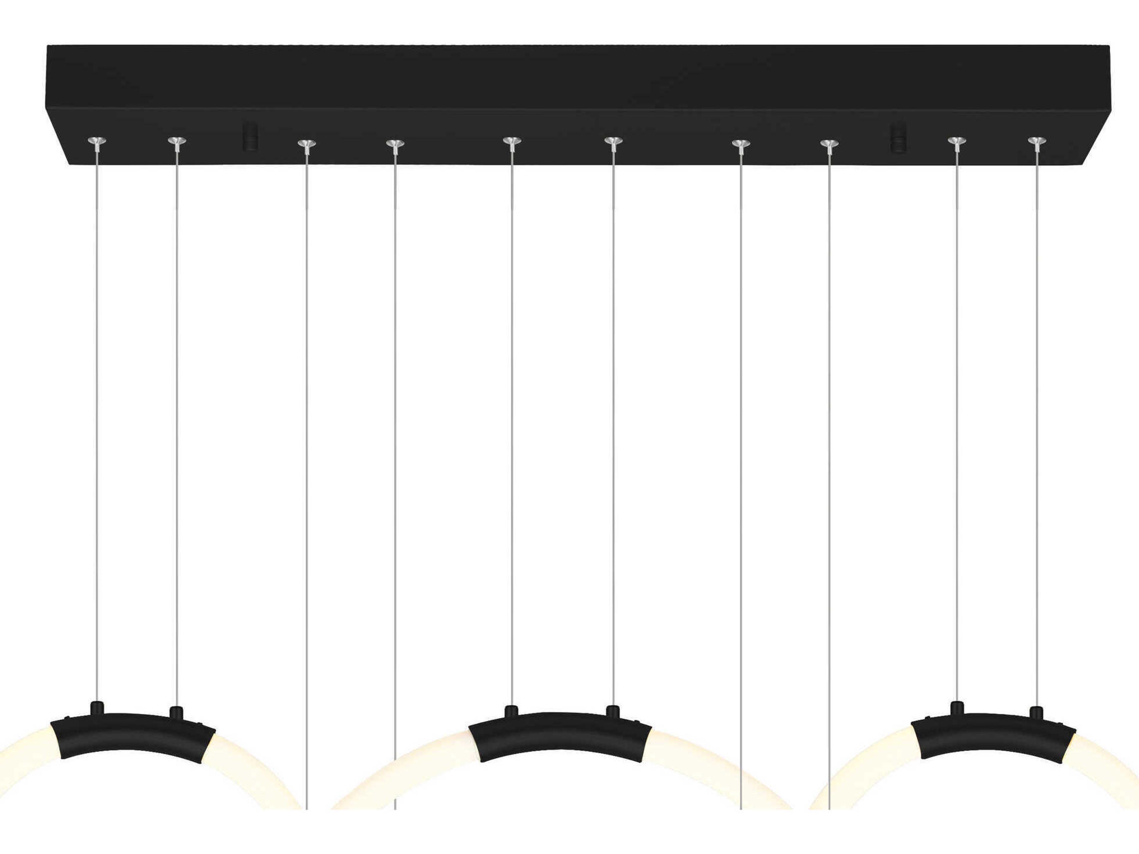 CWI Lighting Hoops Black Round Island Pendant