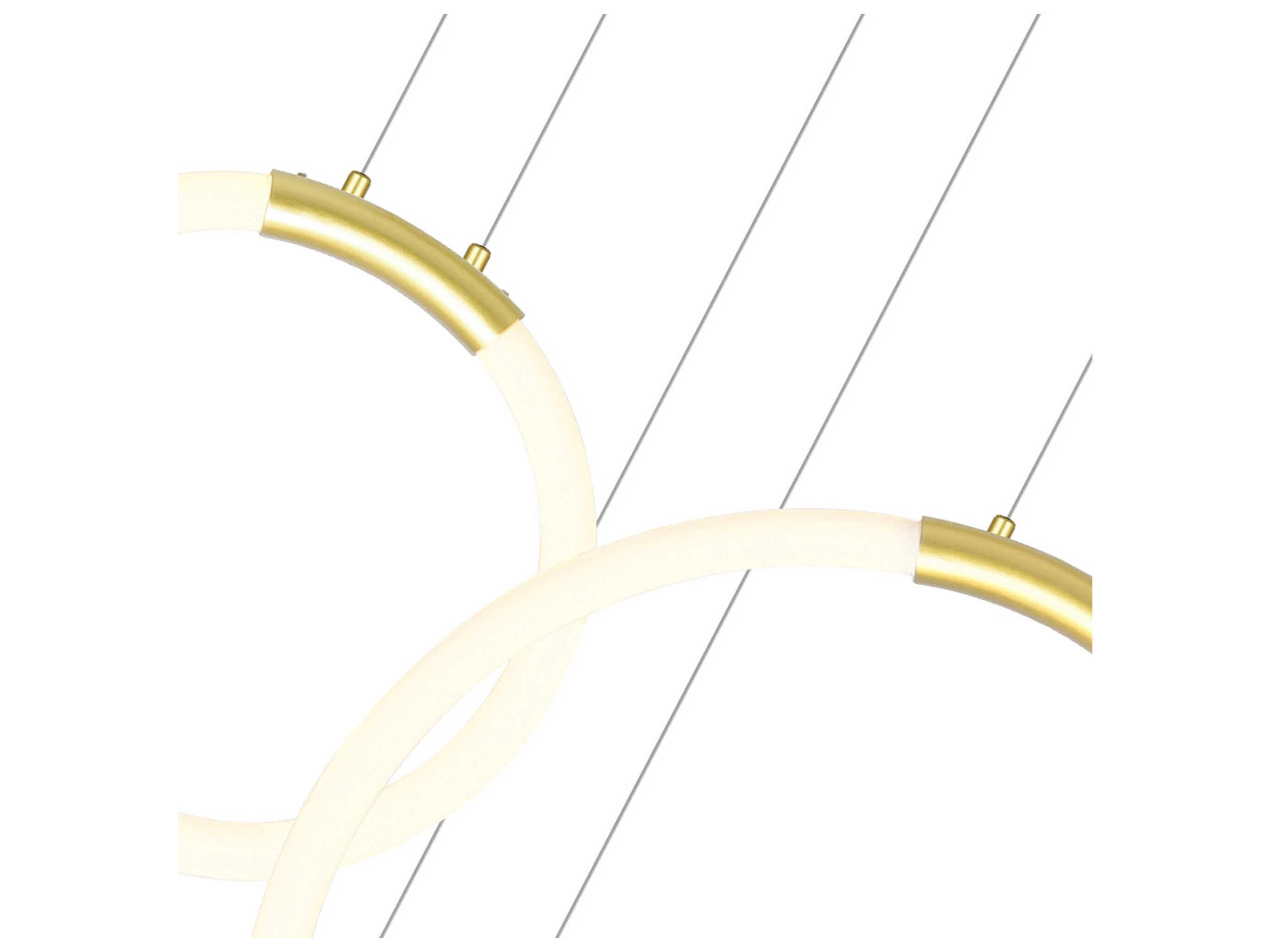 CWI Lighting Hoops Satin Gold Round Island Pendant