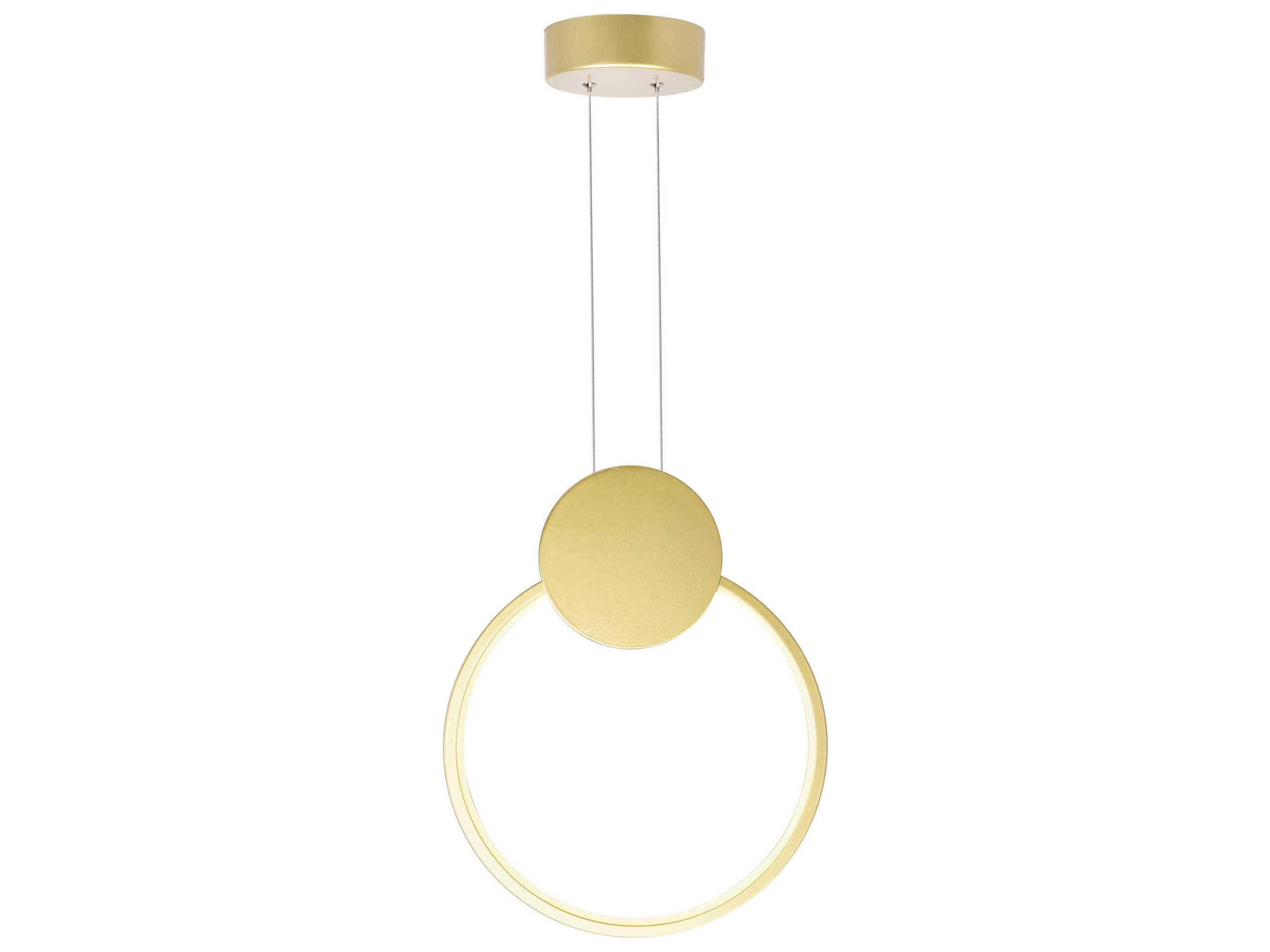 CWI Lighting Pulley Satin Gold Geometric Round Mini Pendant
