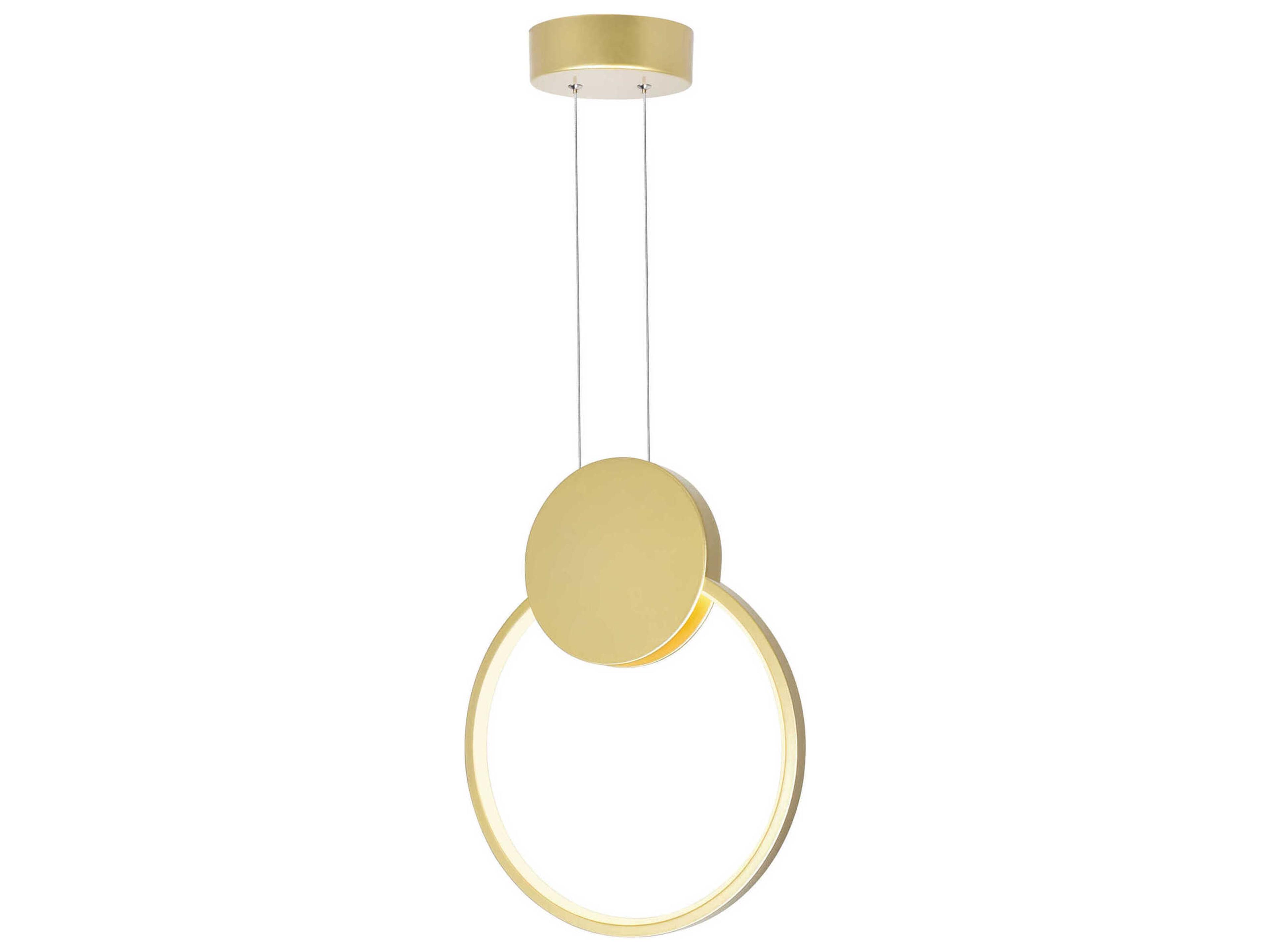 Pulley Satin Gold Geometric Round Mini Pendant