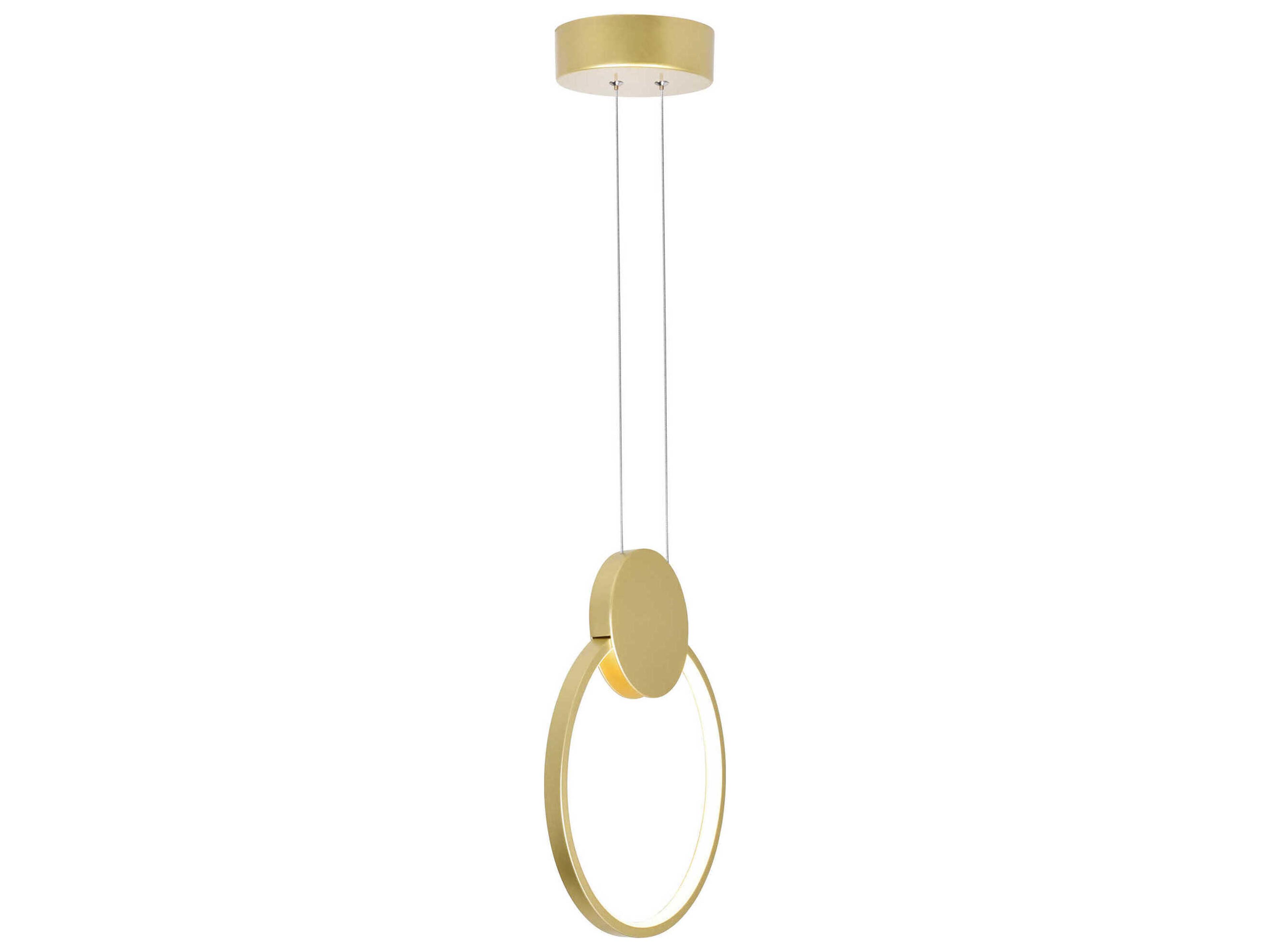 CWI Lighting Pulley Satin Gold Geometric Round Mini Pendant