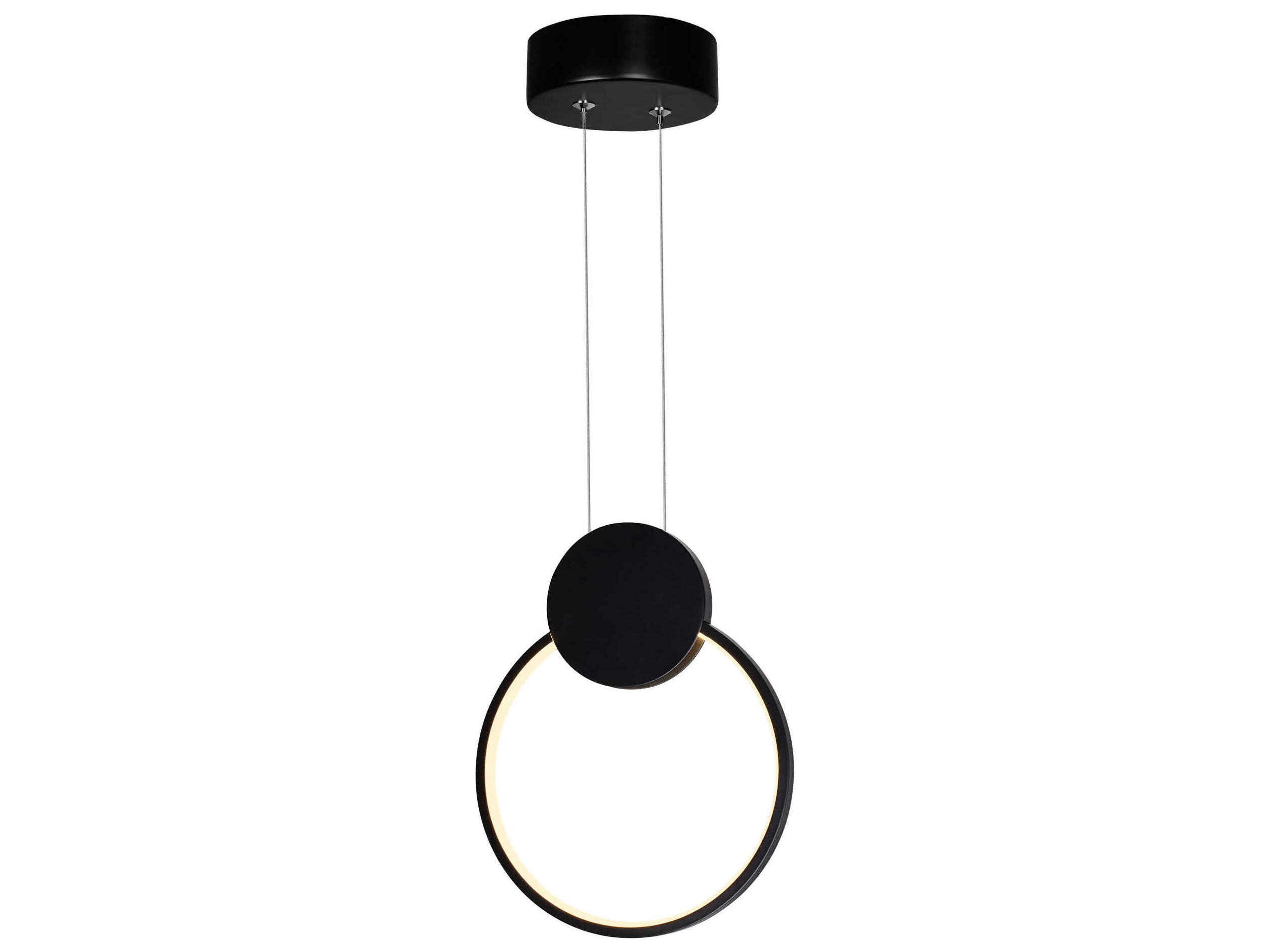 Pulley Black Geometric Round Mini Pendant