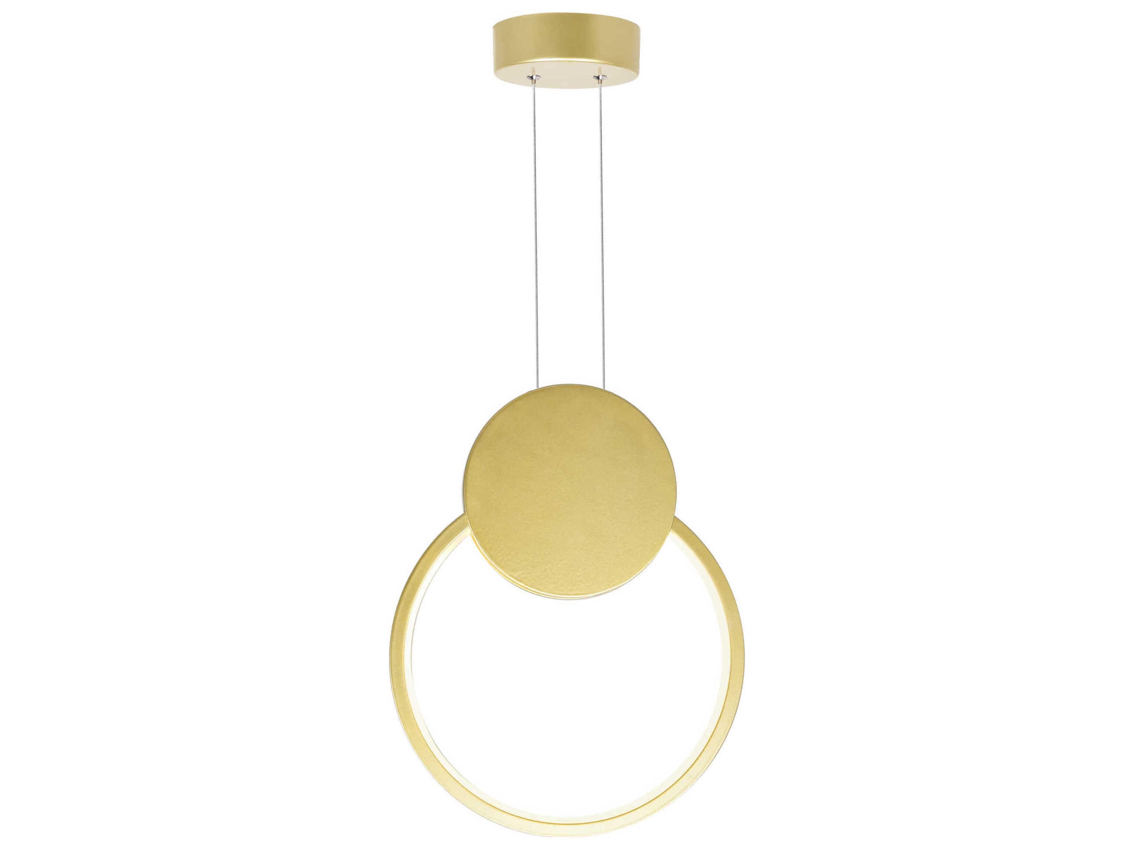 CWI Lighting Pulley Satin Gold Geometric Round Mini Pendant