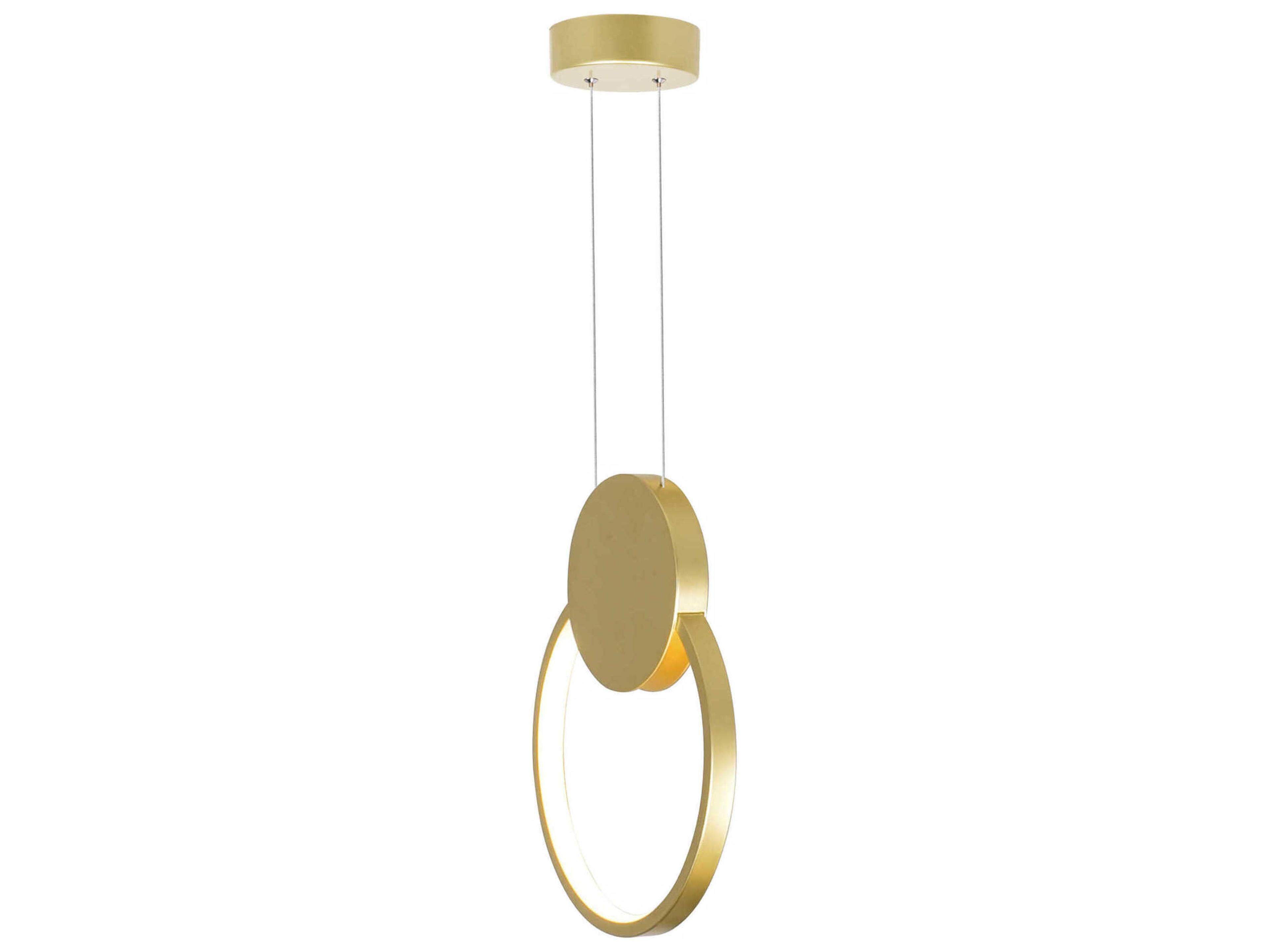 CWI Lighting Pulley Satin Gold Geometric Round Mini Pendant