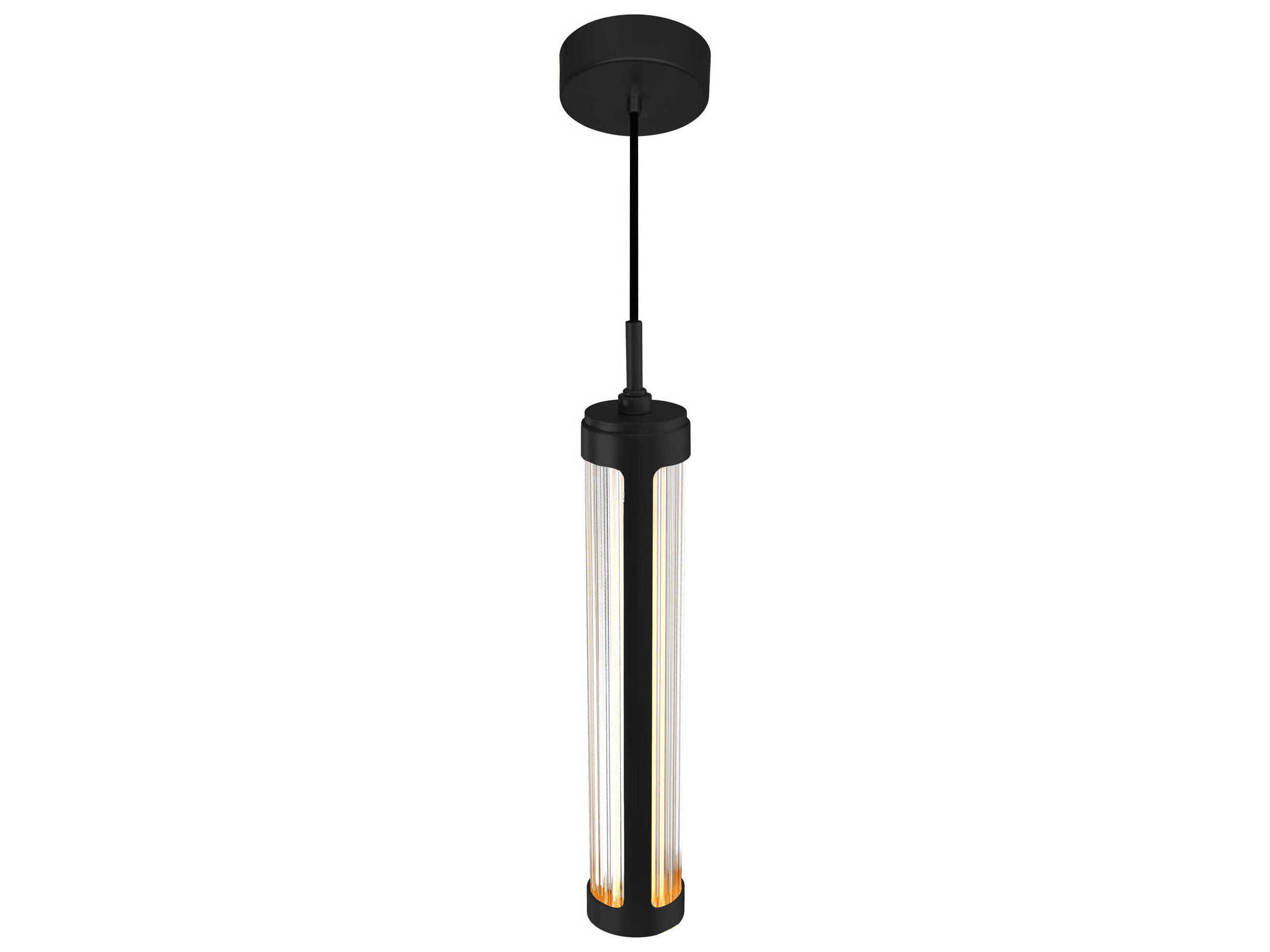 CWI Lighting Neva Black Cylinder Mini Pendant
