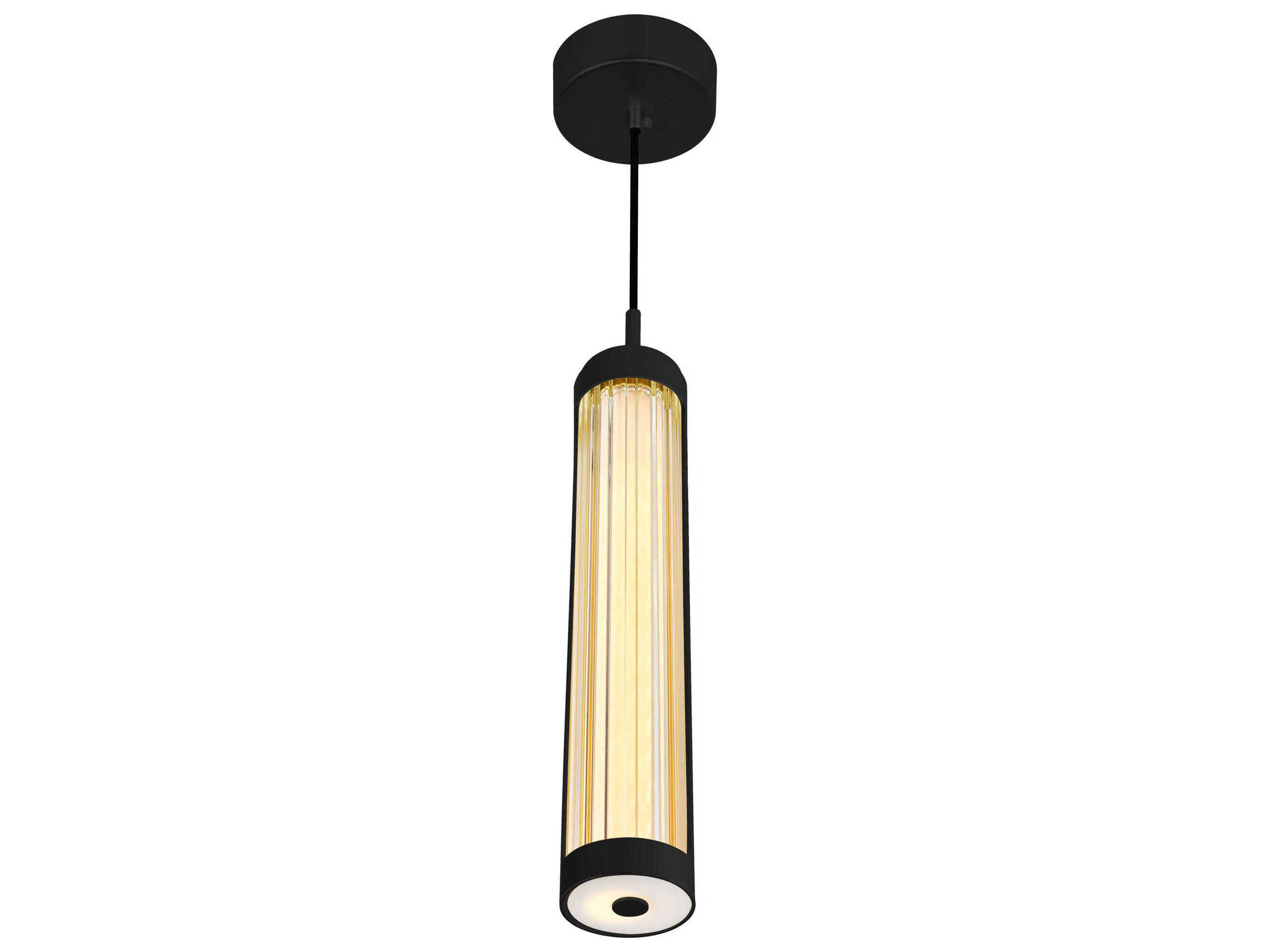CWI Lighting Neva Black Cylinder Mini Pendant