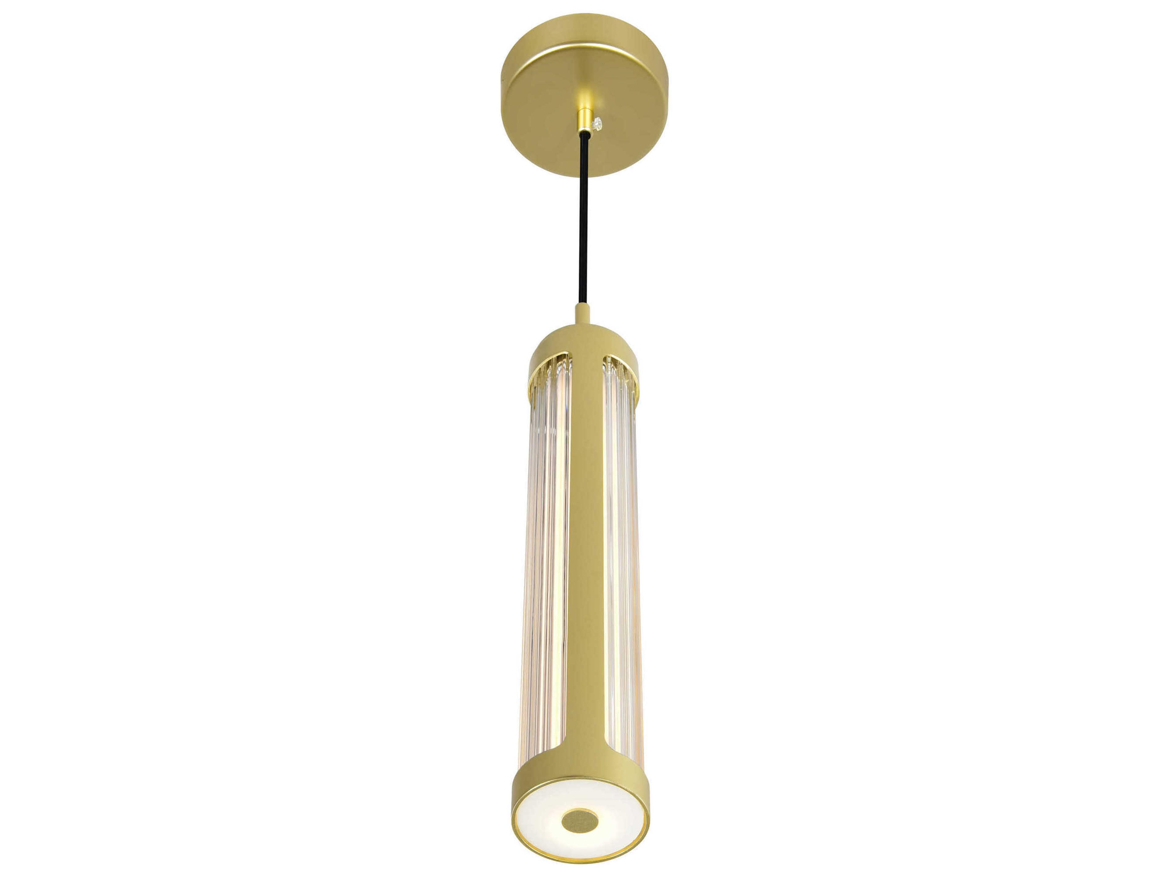 CWI Lighting Neva Satin Gold Cylinder Mini Pendant