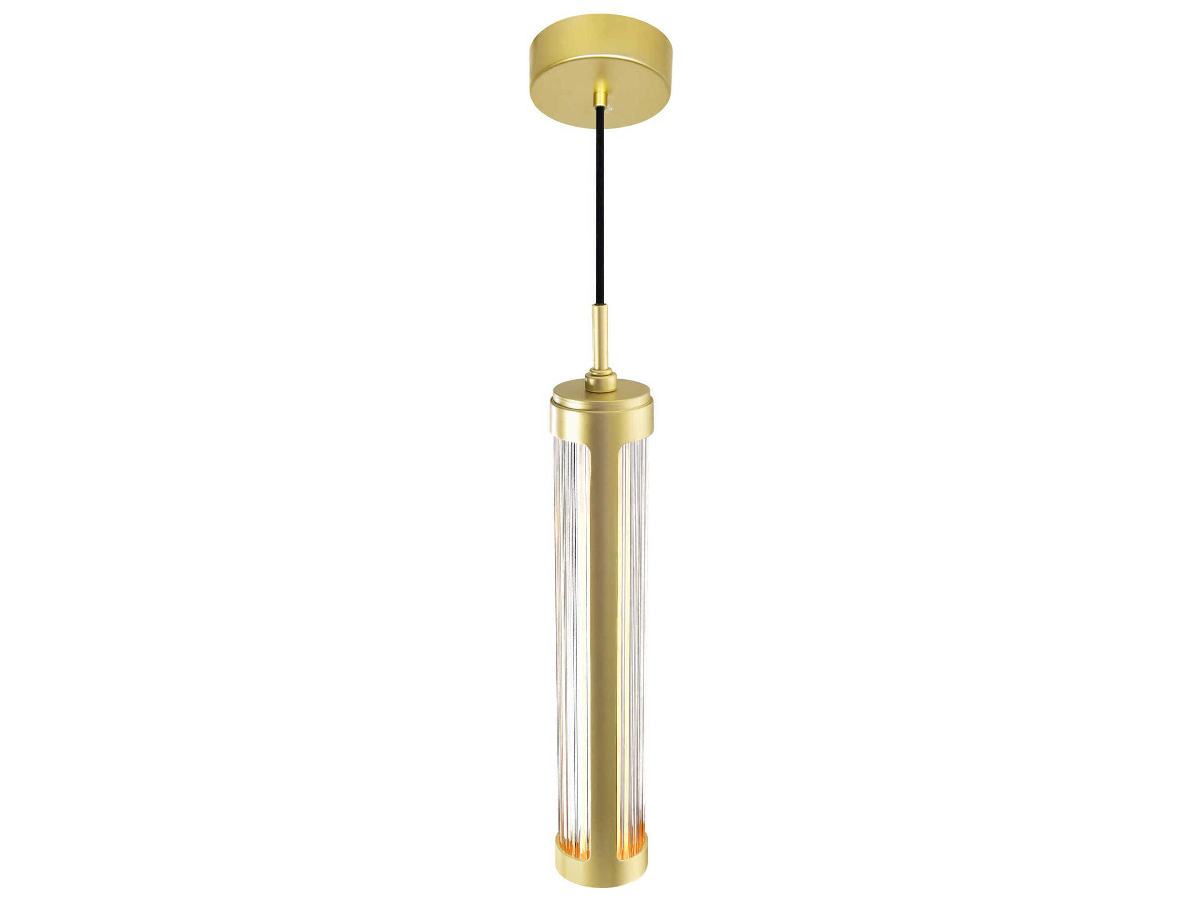 CWI Lighting Neva Satin Gold Cylinder Mini Pendant