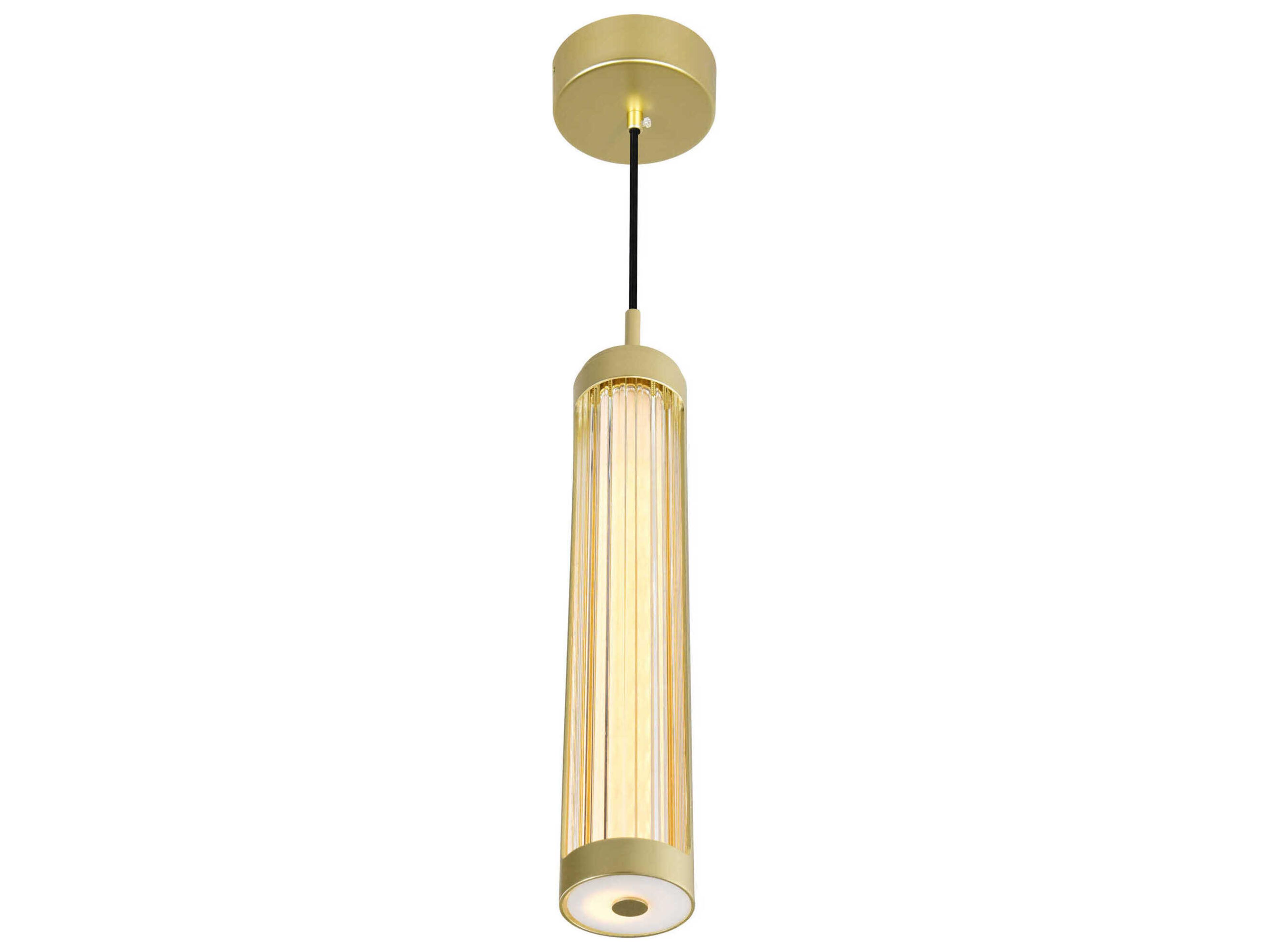 CWI Lighting Neva Satin Gold Cylinder Mini Pendant