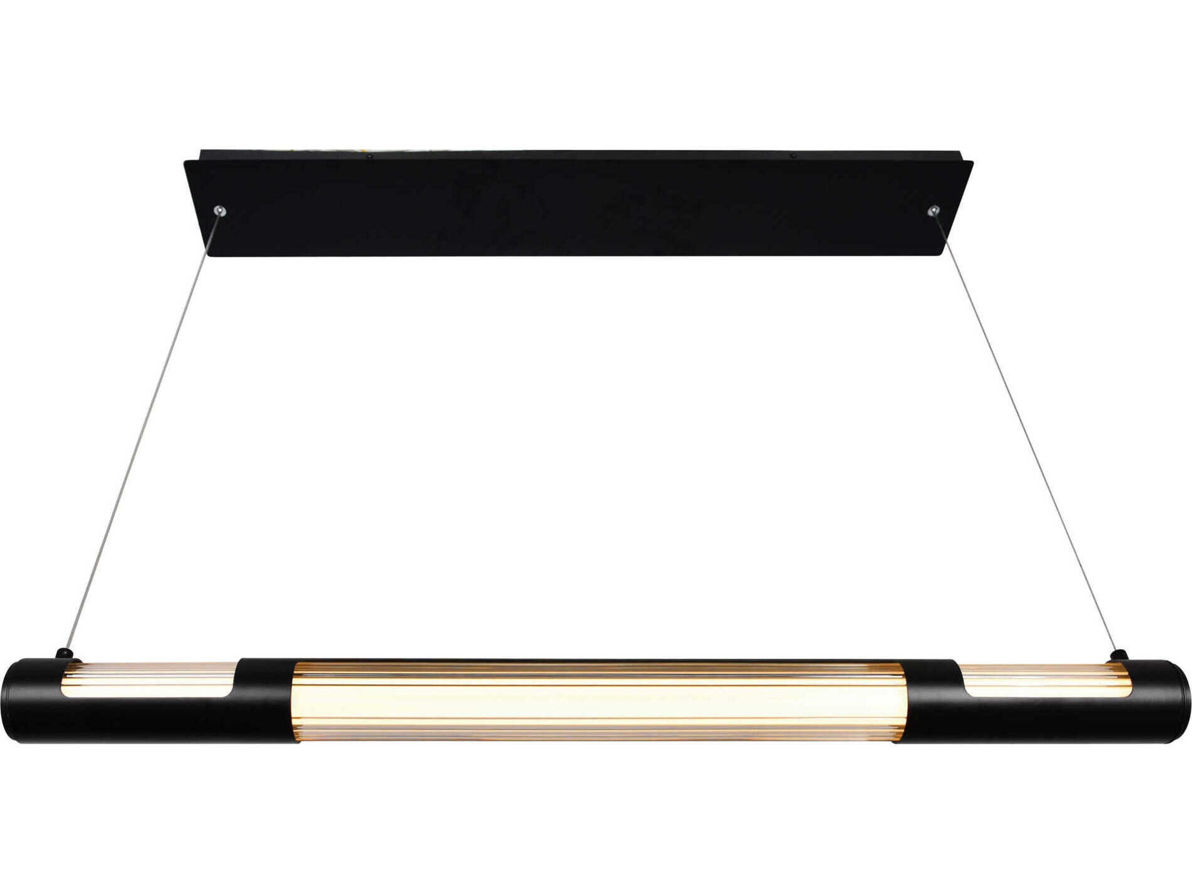 CWI Lighting Neva Black Linear Island Pendant