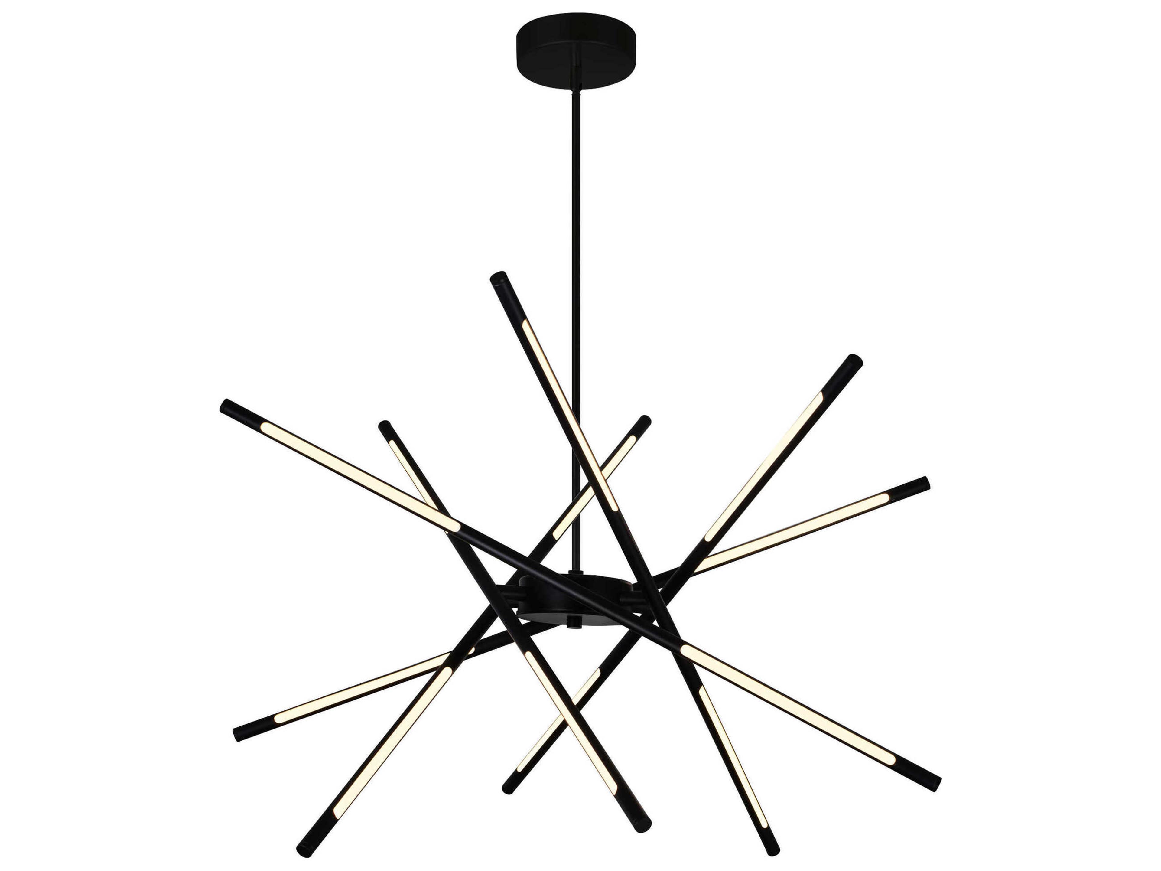 Oskil LED Chandelier in Black Modern Geometric