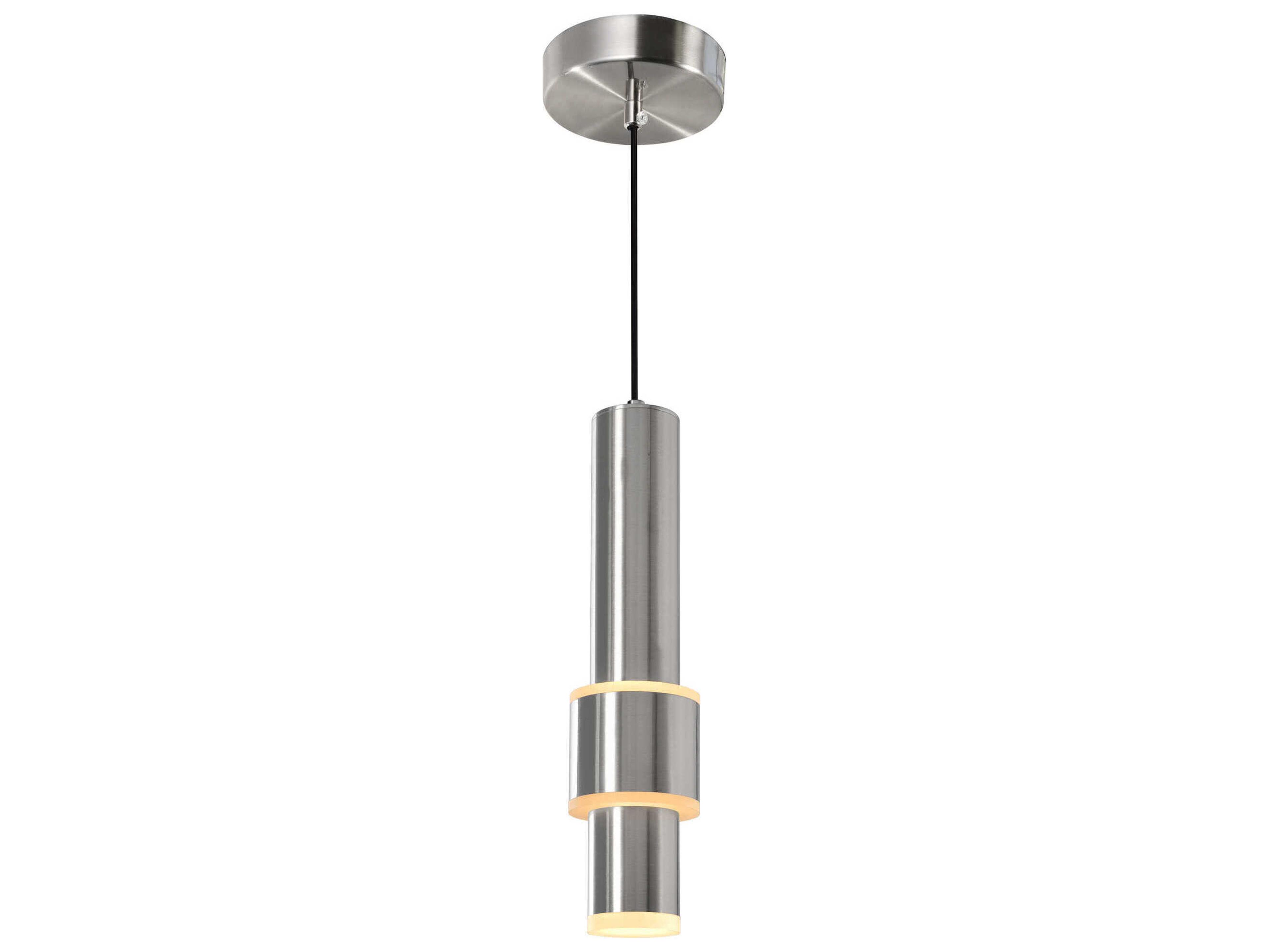 Lena Satin Nickel Cylinder Mini Pendant