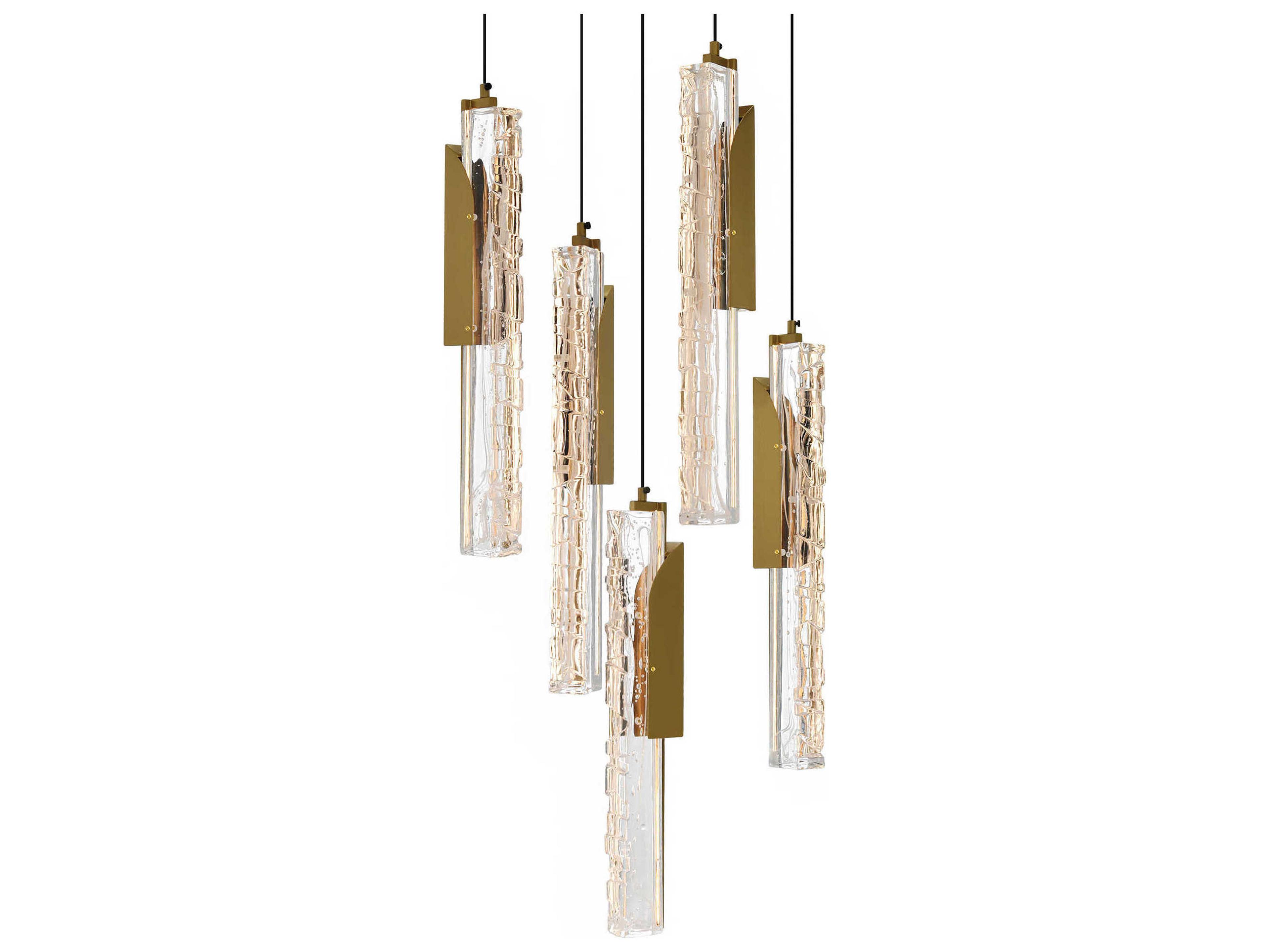 CWI Lighting Valira Brass Linear Mini Pendant