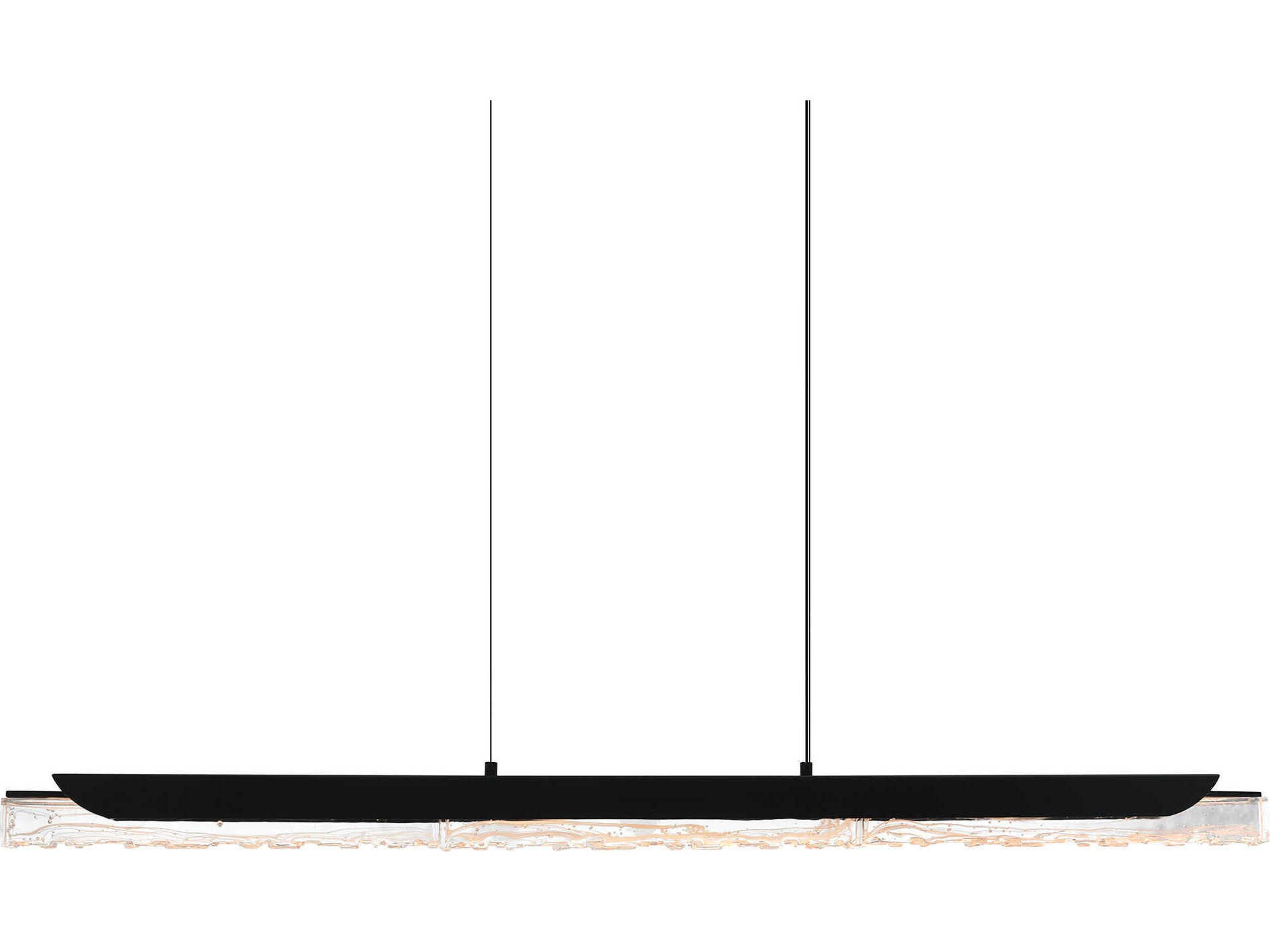 CWI Lighting Valira Black Linear Island Pendant
