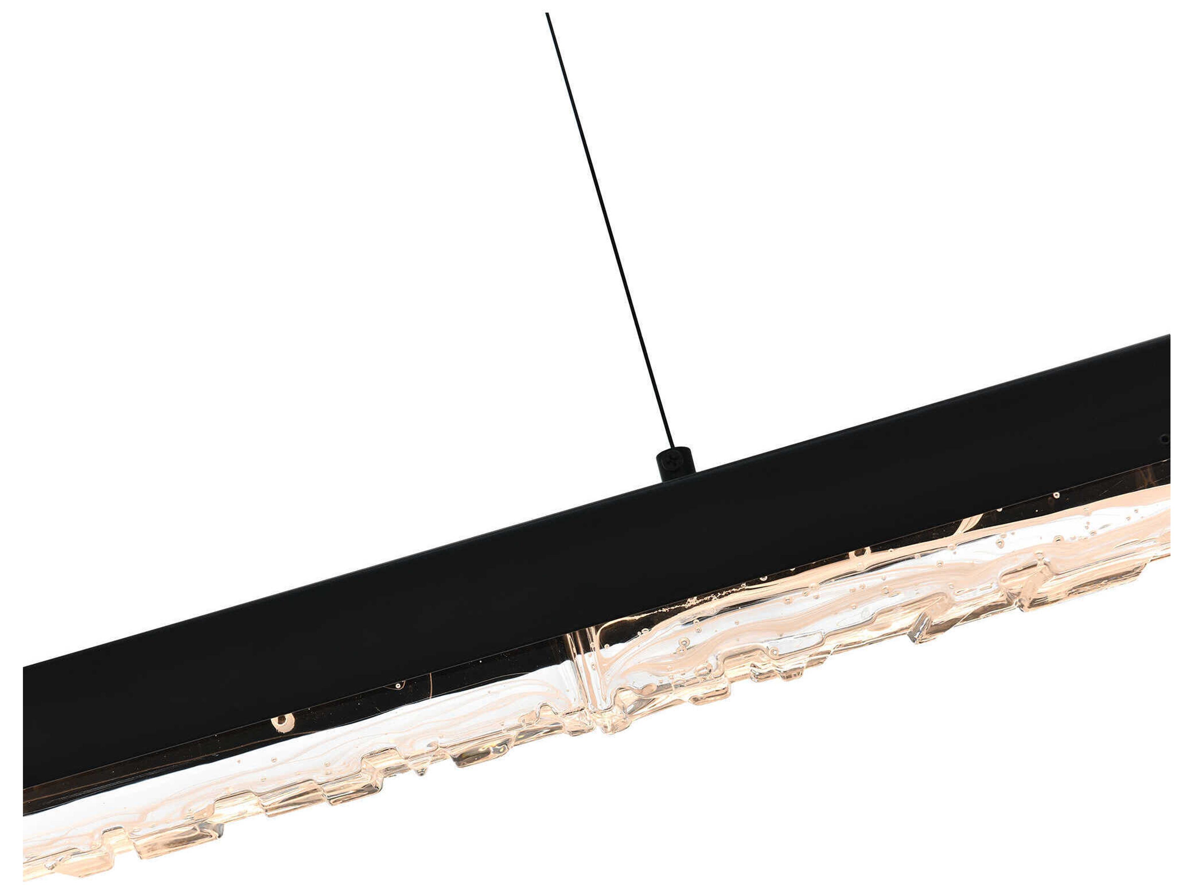 CWI Lighting Valira Black Linear Island Pendant