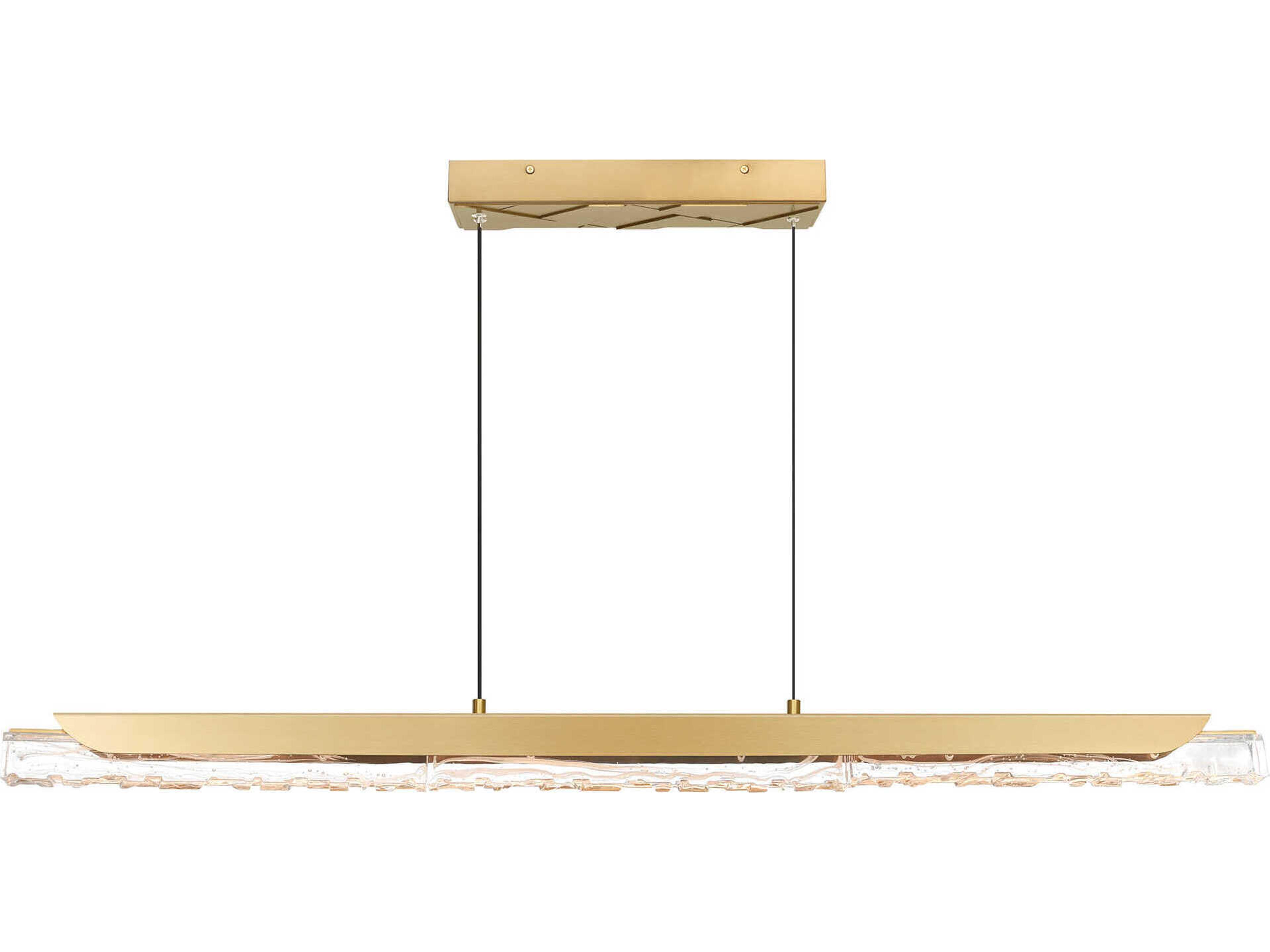 CWI Lighting Valira Brass Linear Island Pendant