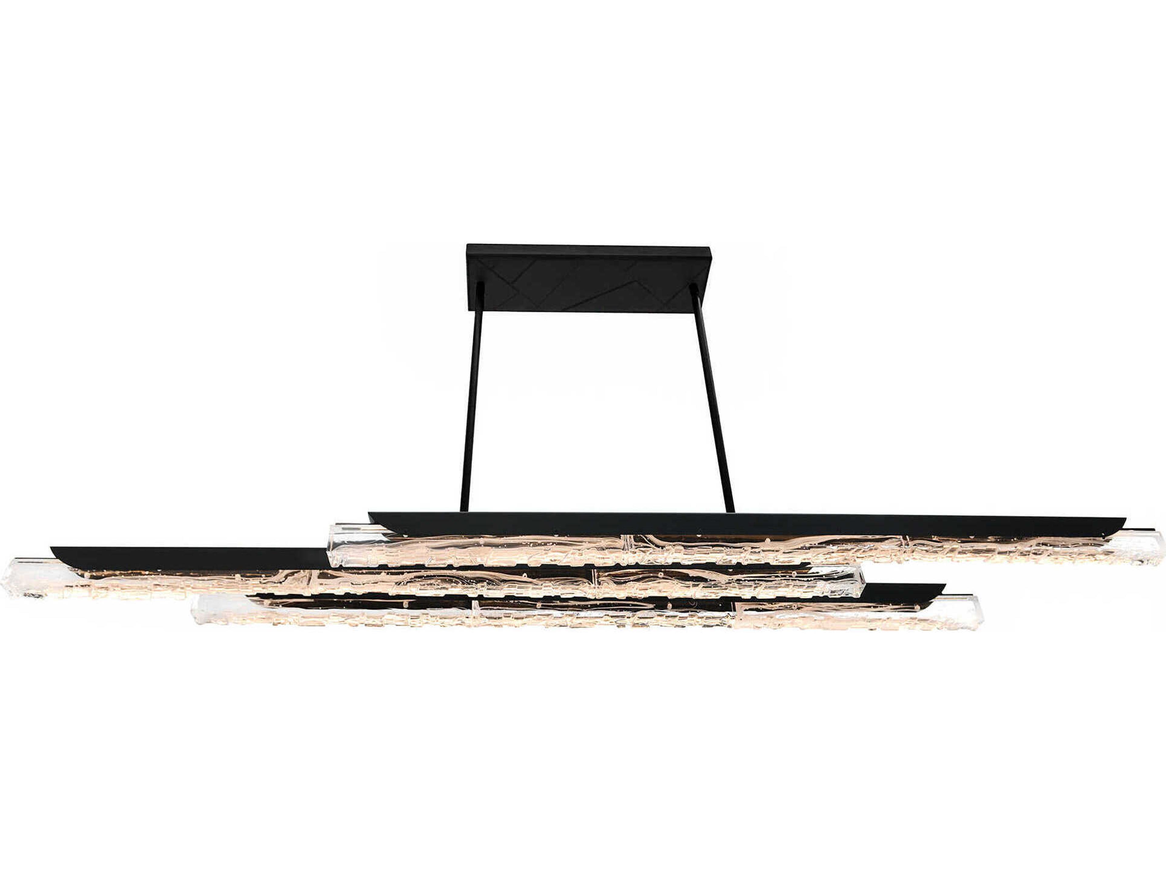 CWI Lighting Valira Black Linear Island Pendant