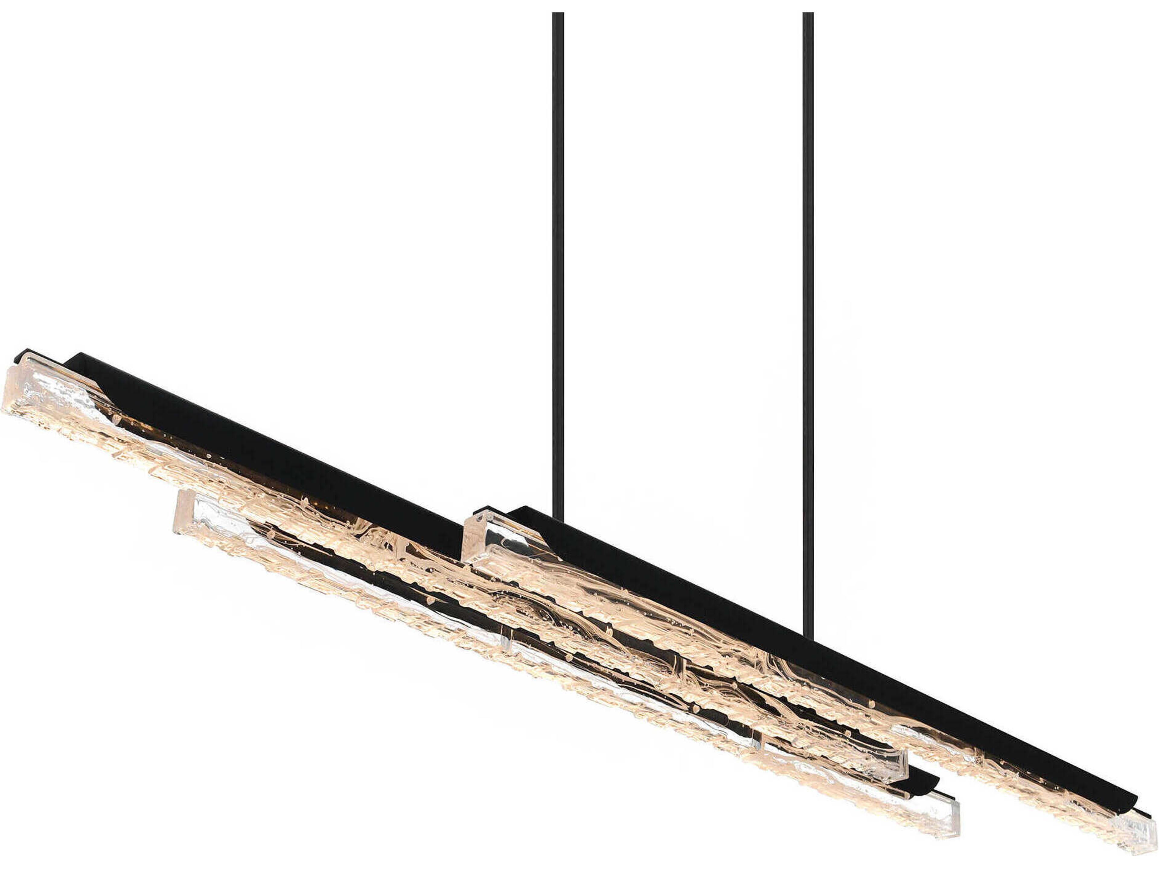 CWI Lighting Valira Black Linear Island Pendant