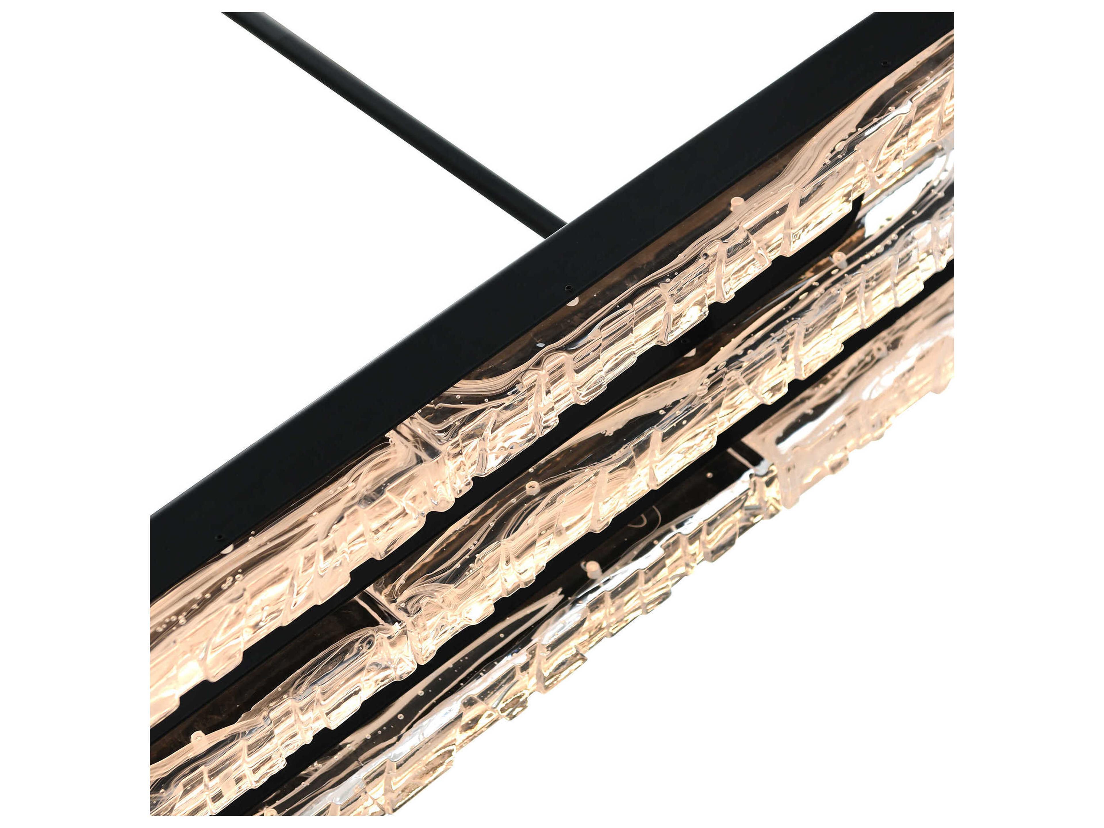 CWI Lighting Valira Black Linear Island Pendant