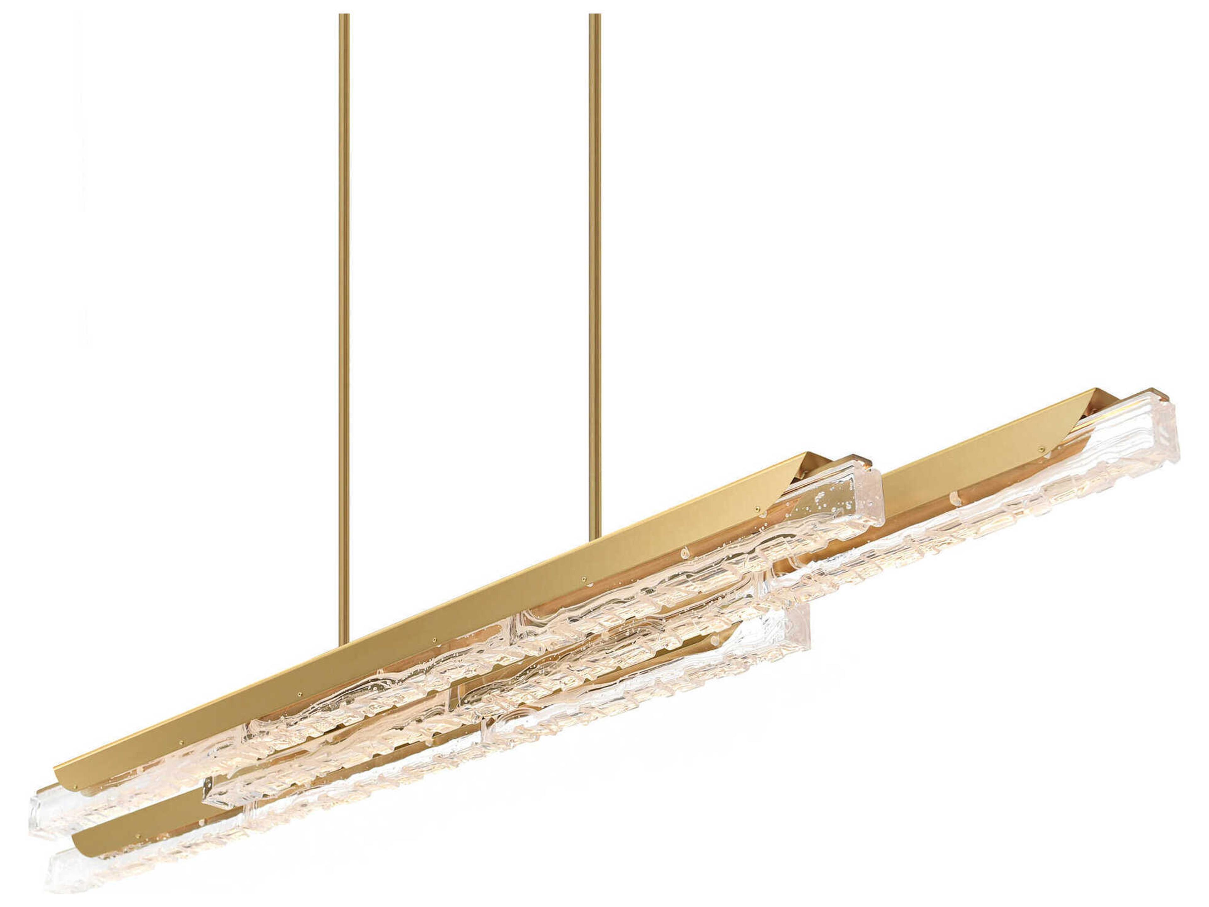 CWI Lighting Valira Brass Linear Island Pendant