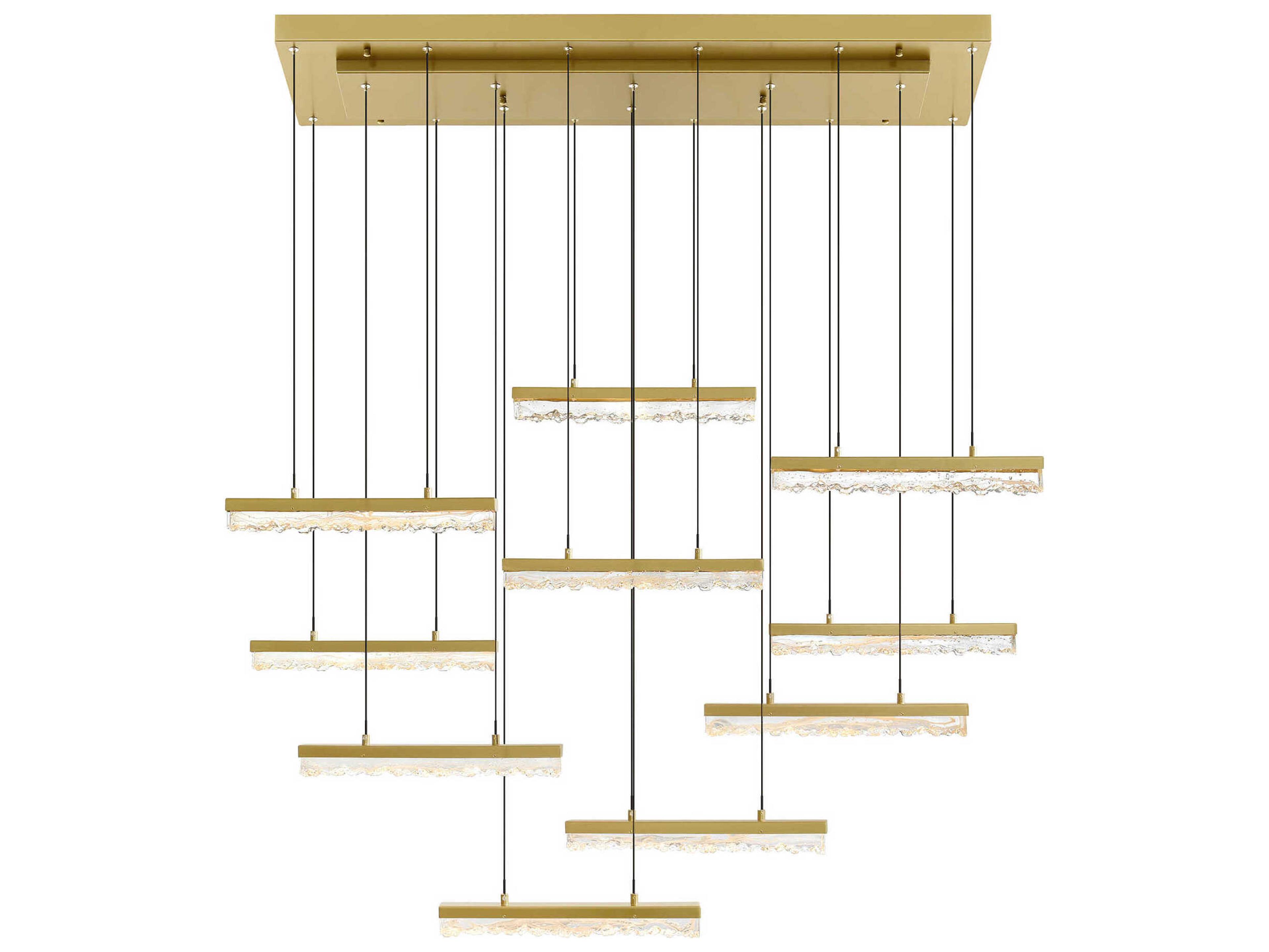 Stagger Brass Linear Island Pendant