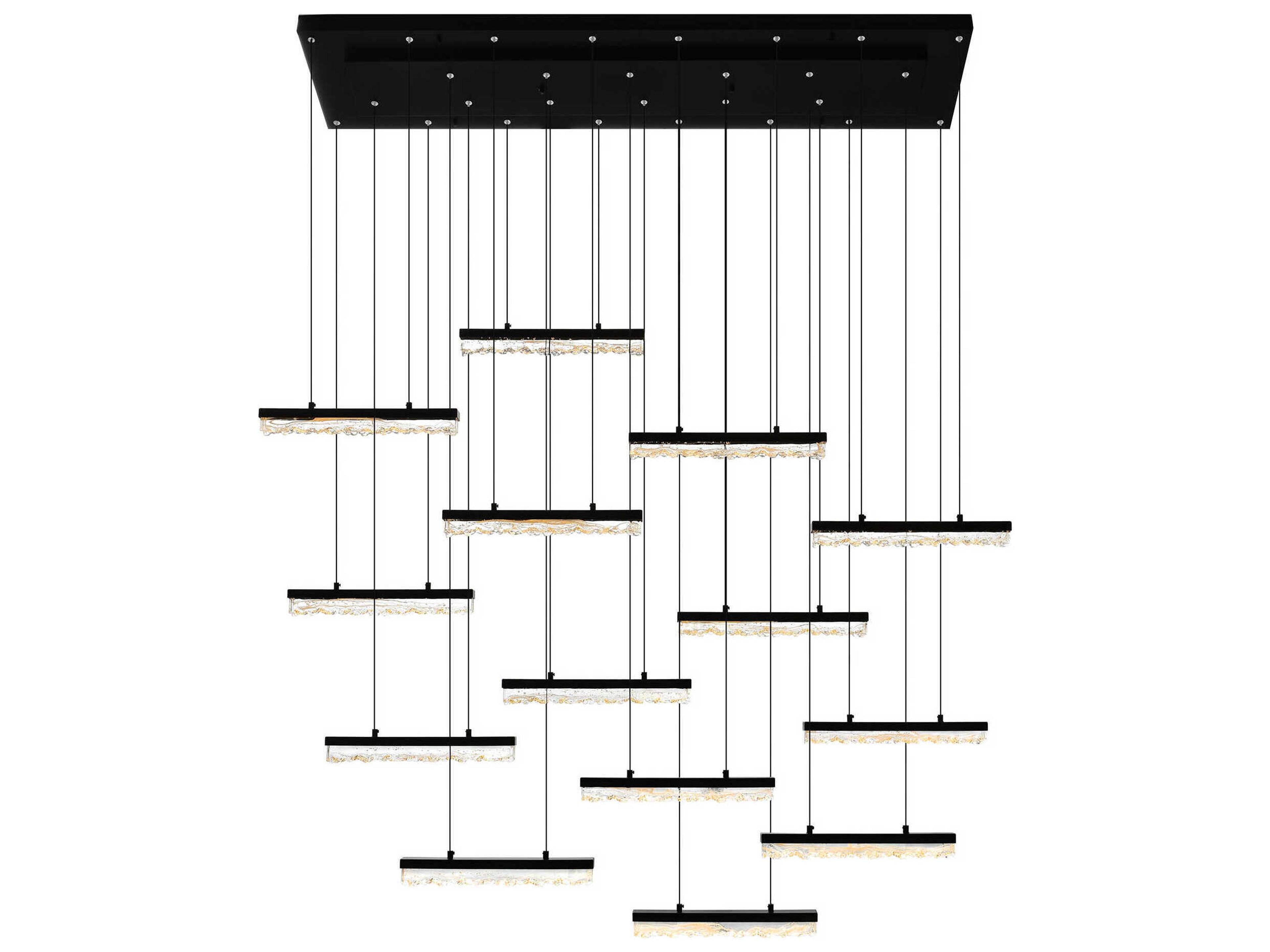 Stagger Black Linear Island Pendant