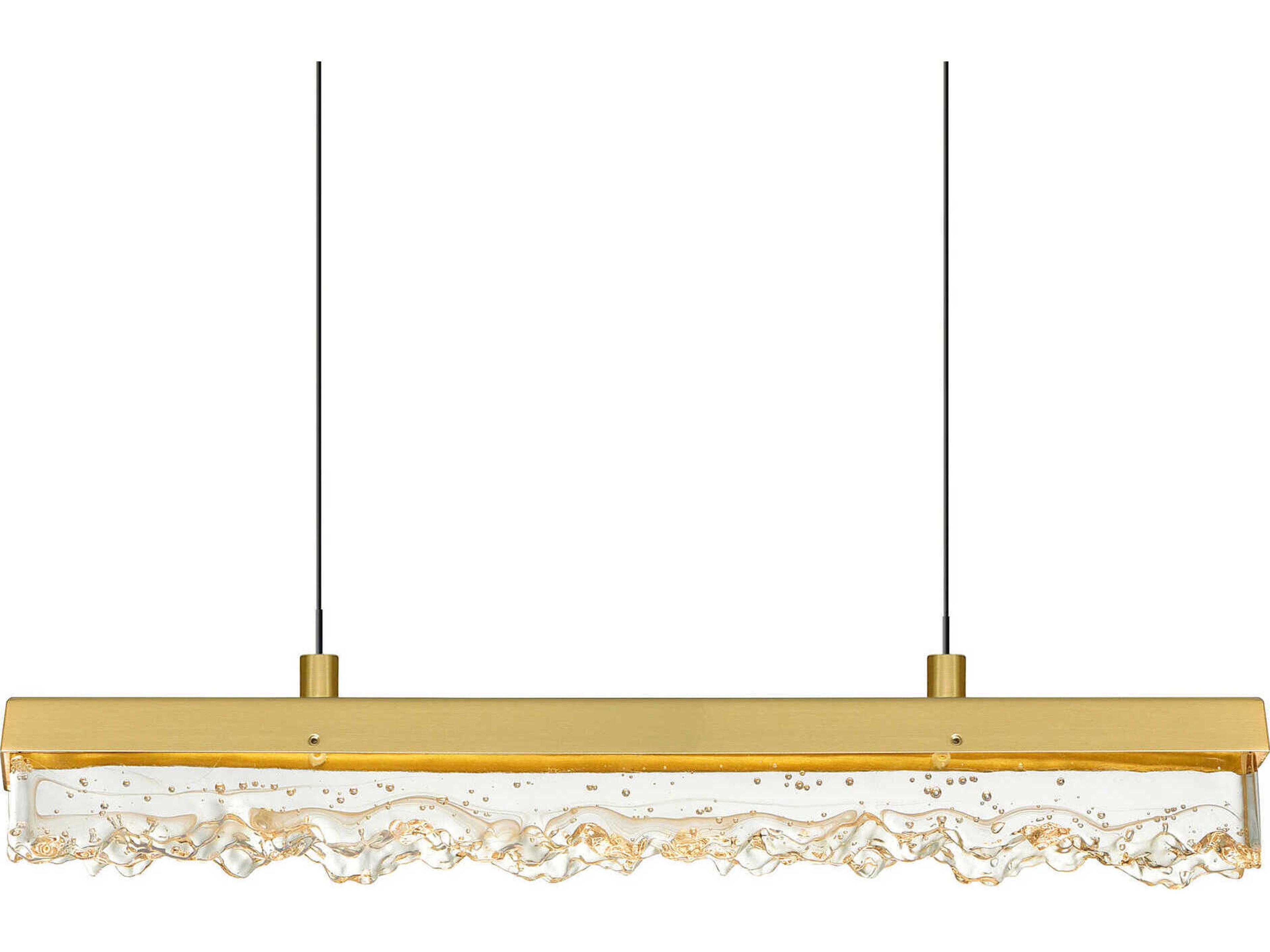 CWI Lighting Stagger Brass Linear Island Pendant