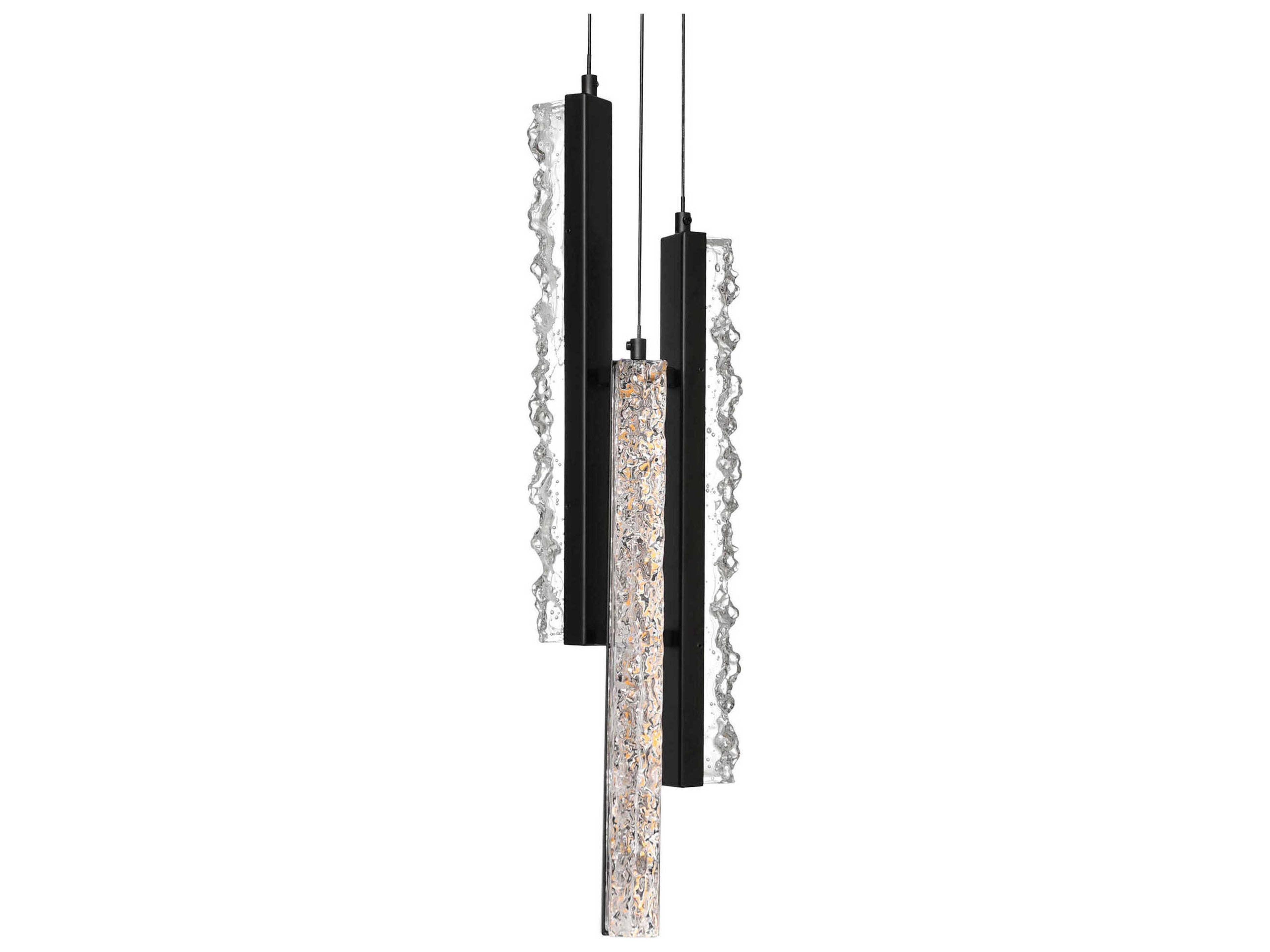 CWI Lighting Stagger Black Linear Mini Pendant