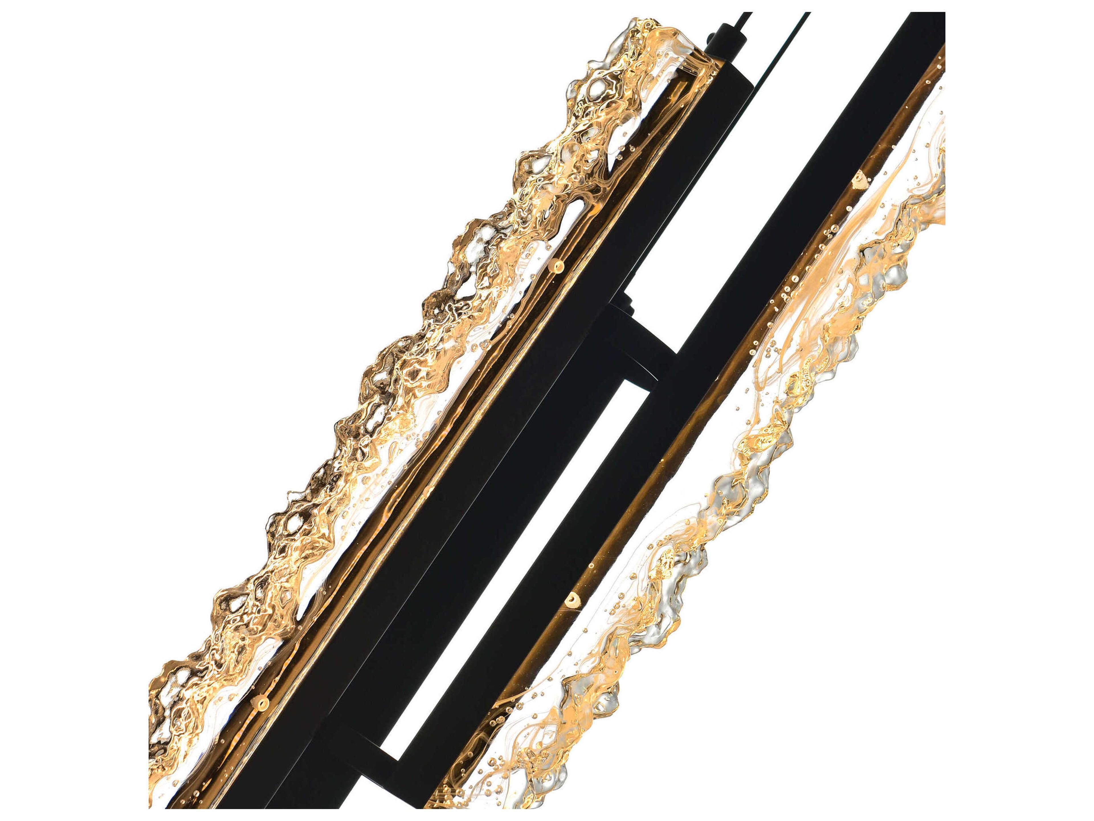 CWI Lighting Stagger Black Linear Mini Pendant