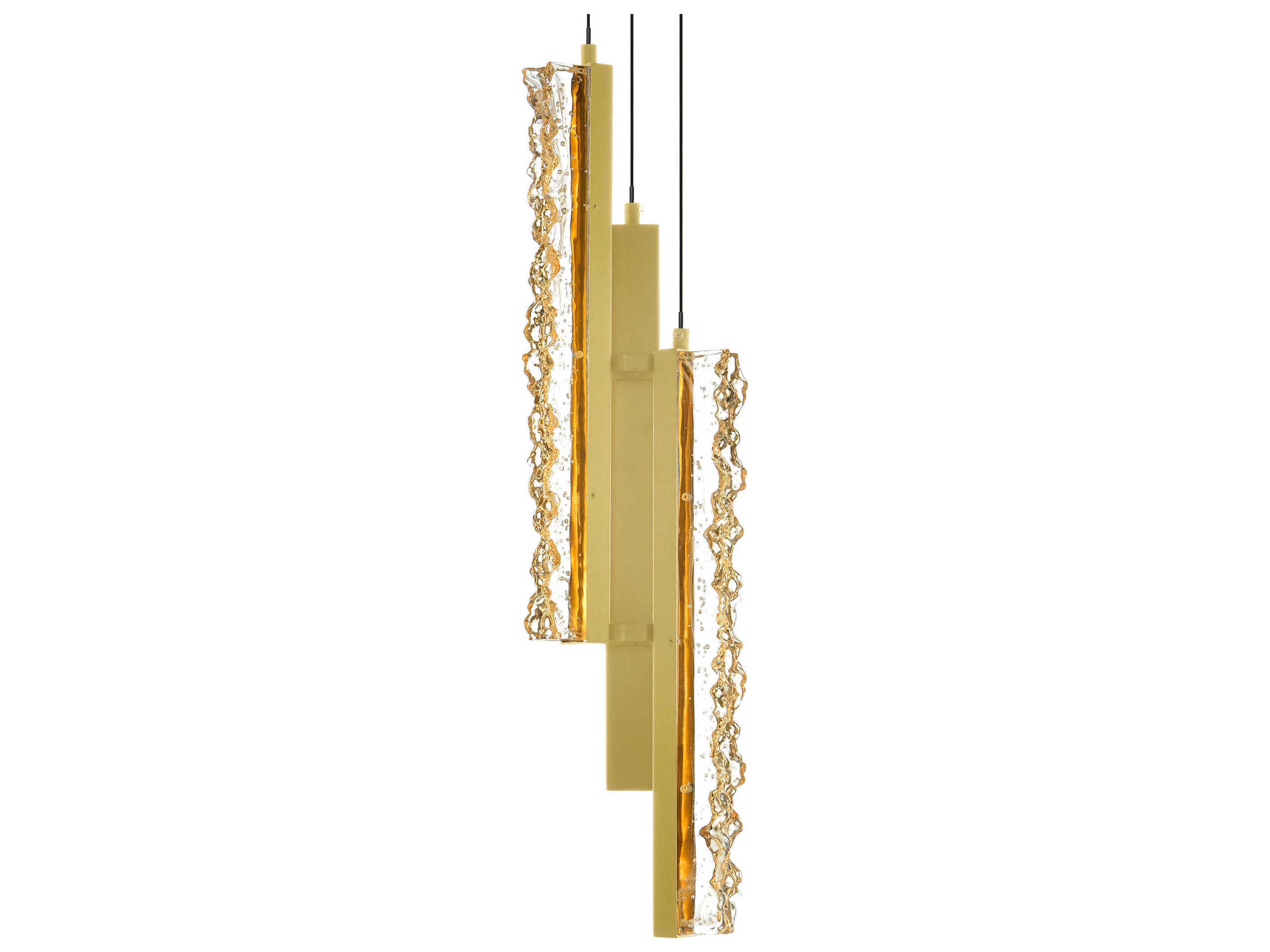 CWI Lighting Stagger Brass Linear Mini Pendant