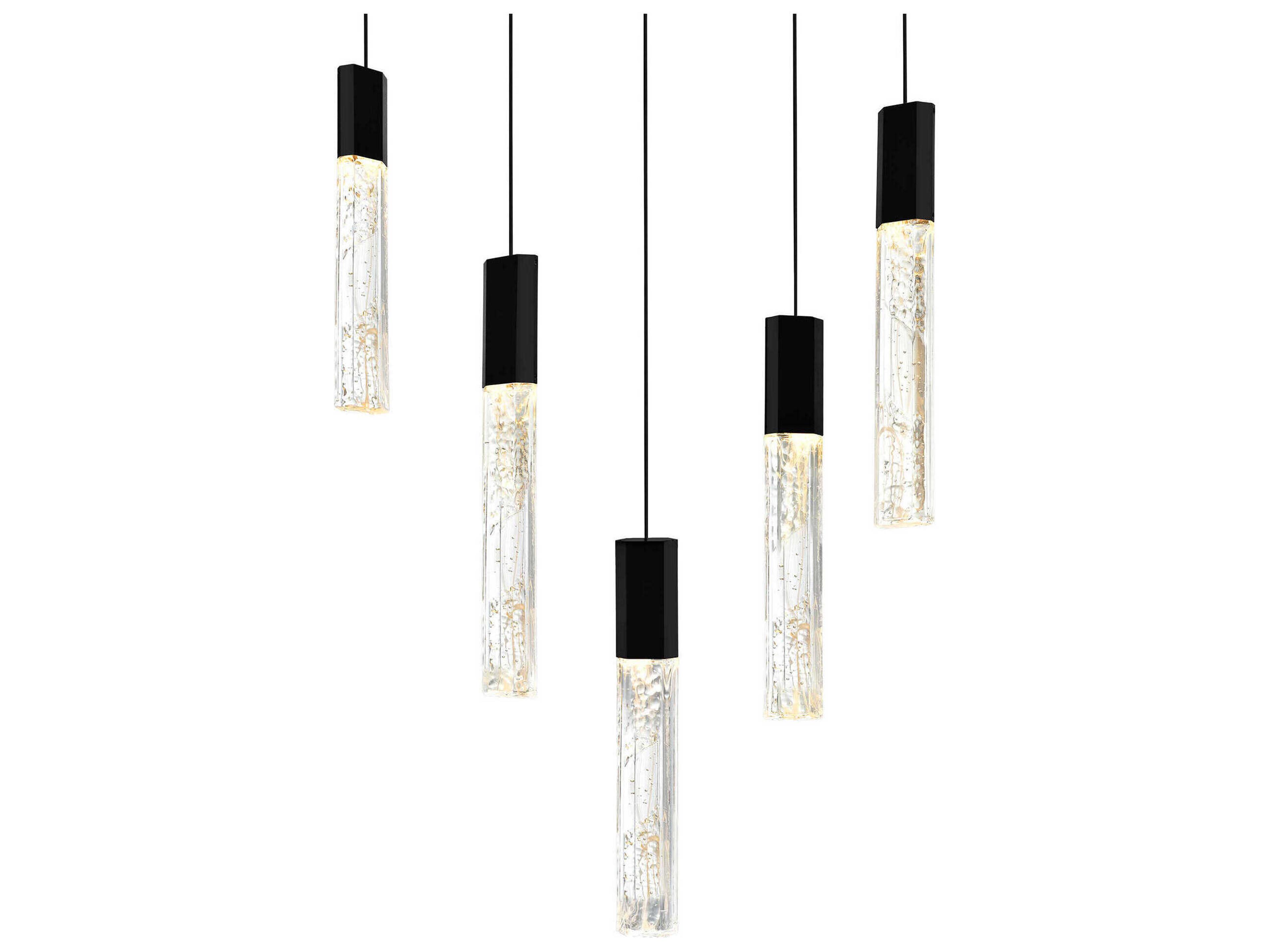 CWI Lighting Greta Black Linear Mini Pendant