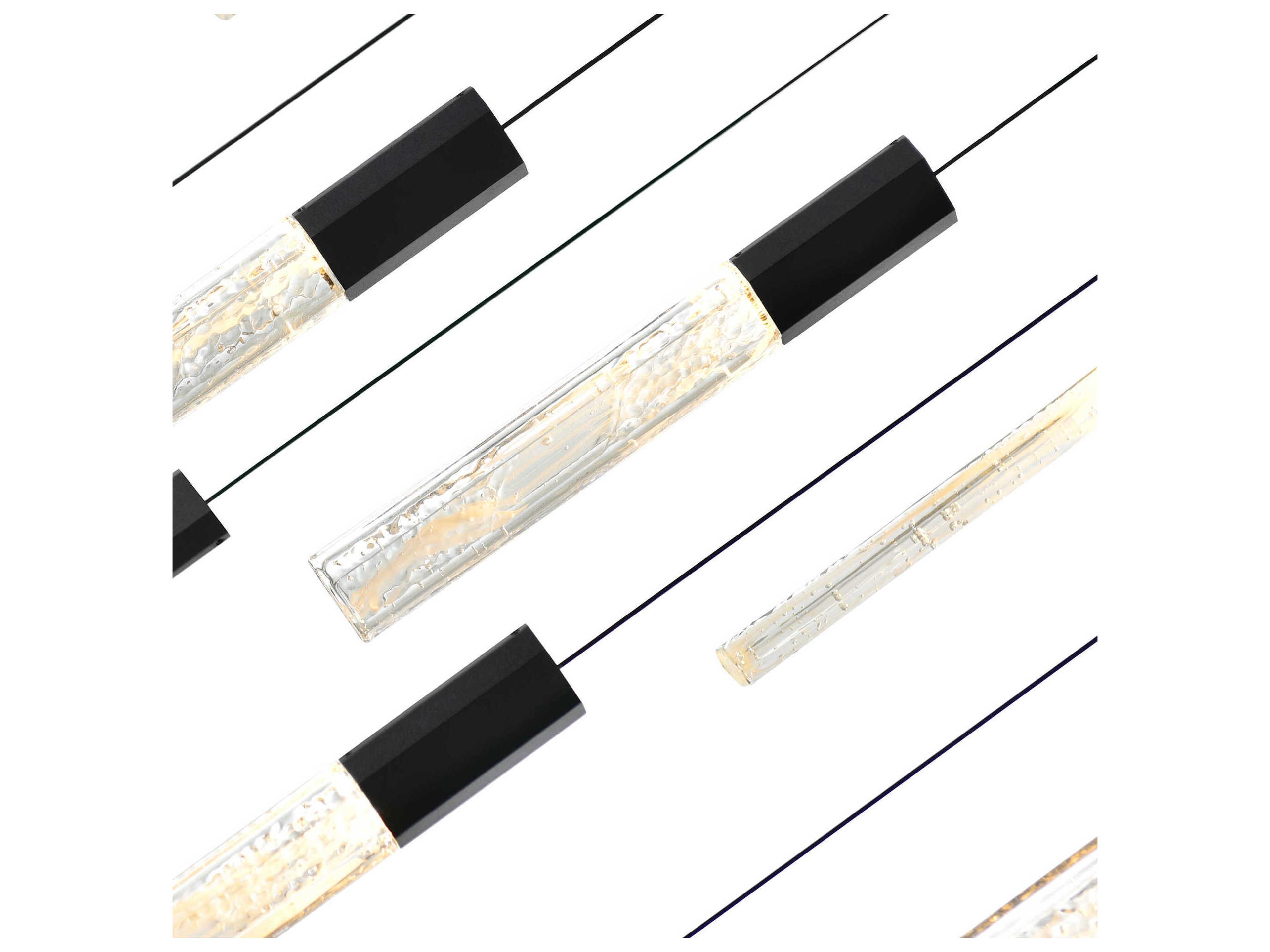 CWI Lighting Greta Black Linear Island Pendant