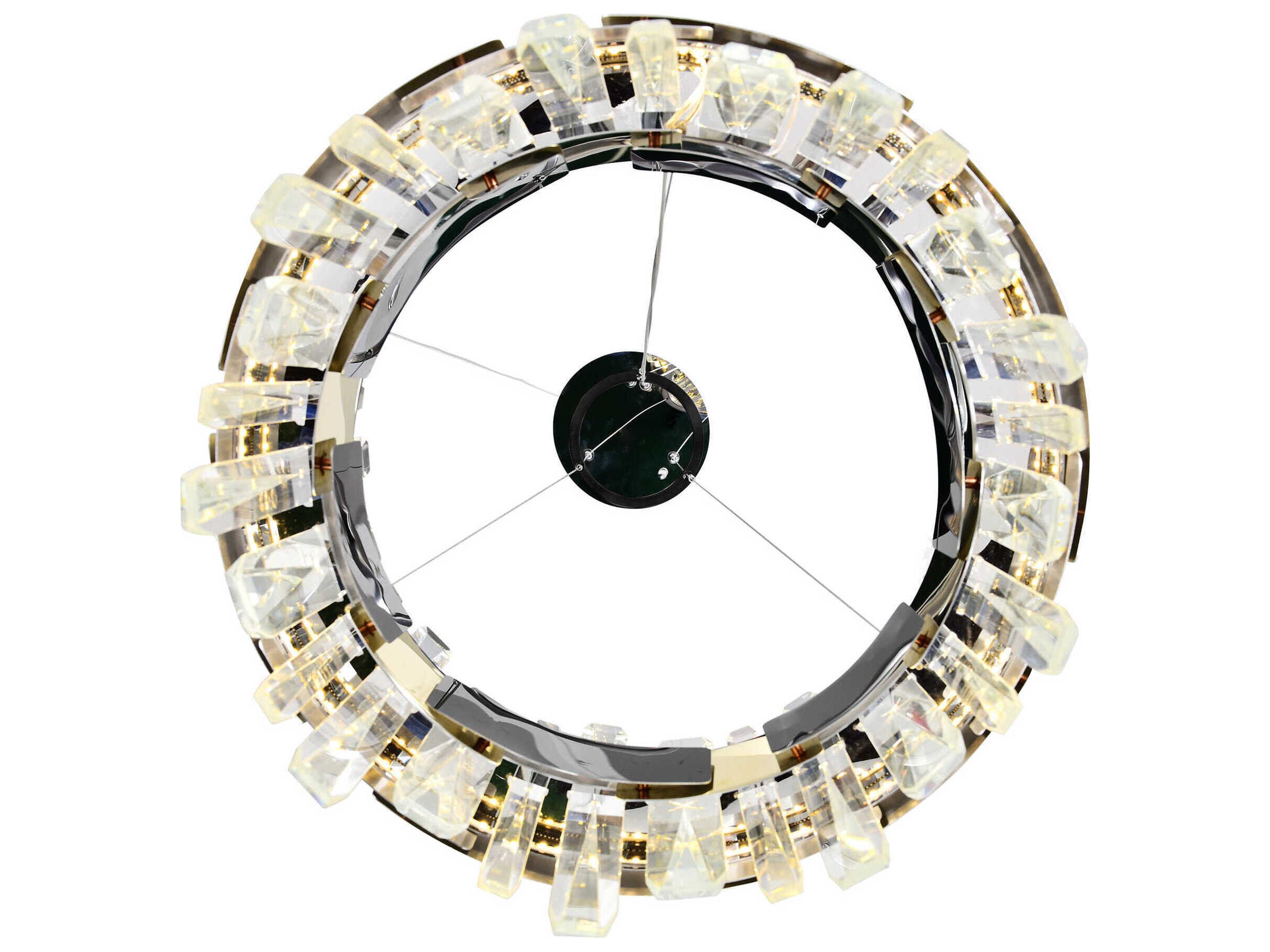 CWI Lighting Aya Pearl Black Titanium Gold Round Chandelier