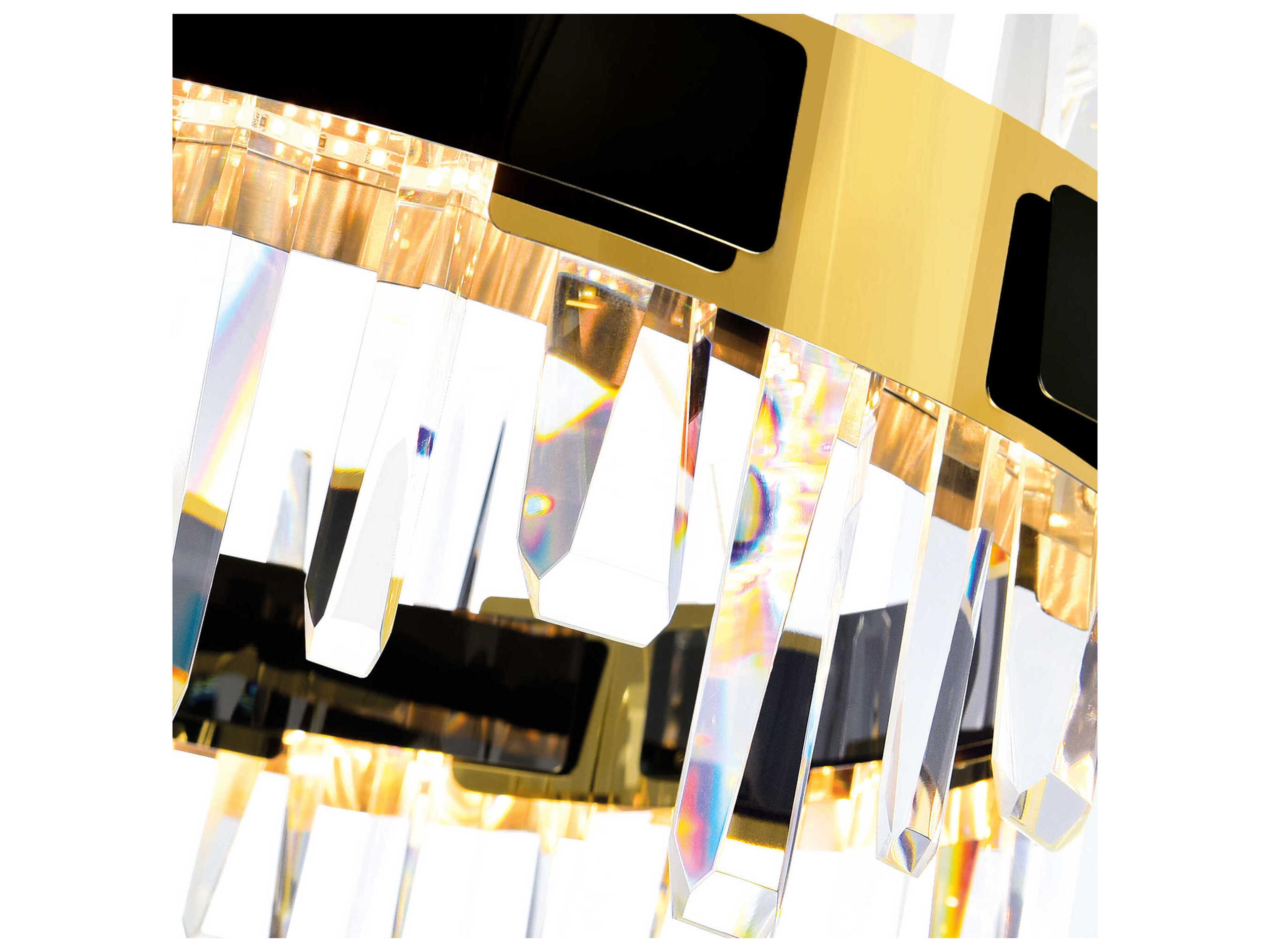 CWI Lighting Aya Pearl Black Titanium Gold Round Chandelier