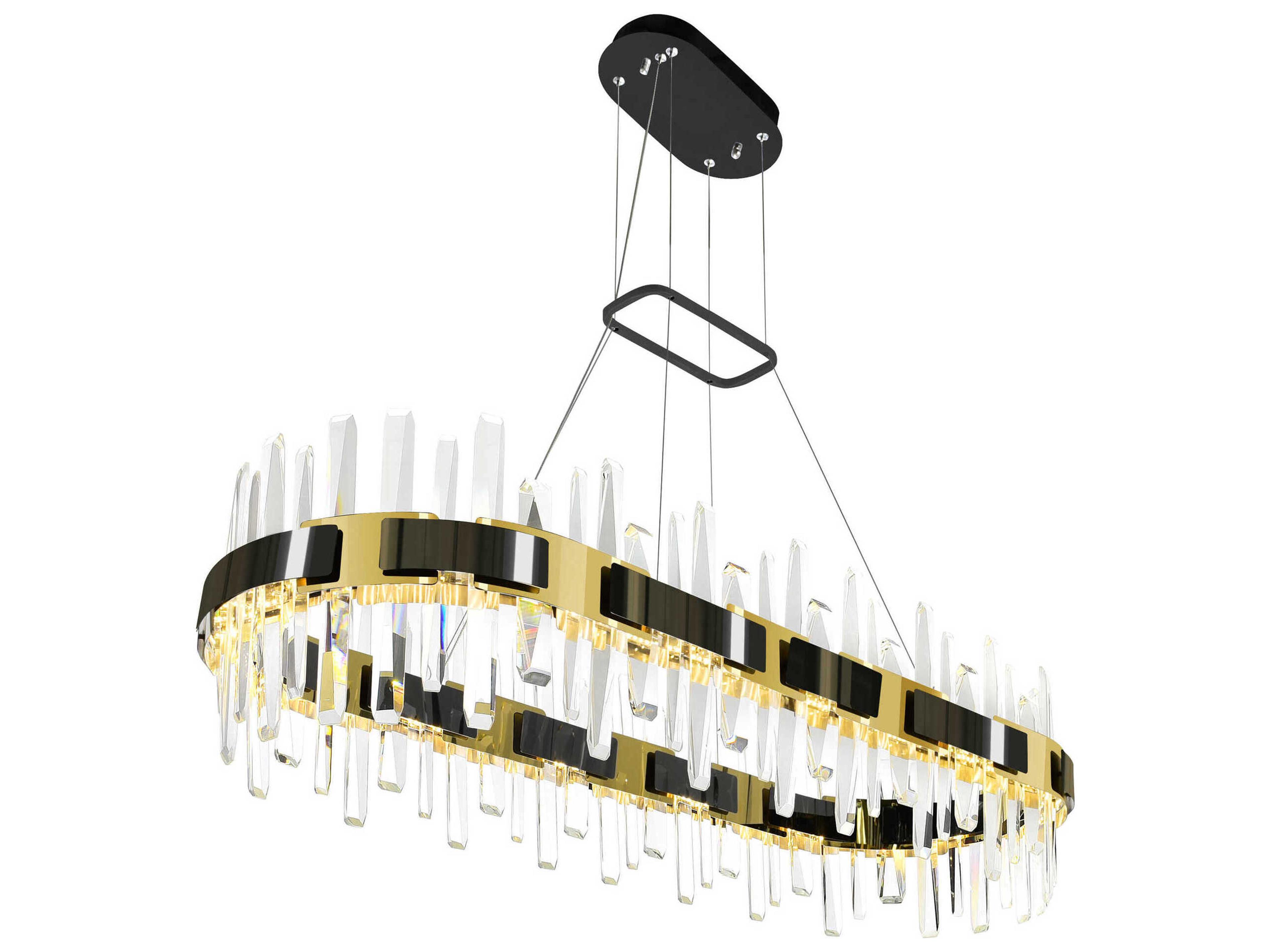 CWI Lighting Aya Pearl Black Titanium Gold Island Pendant