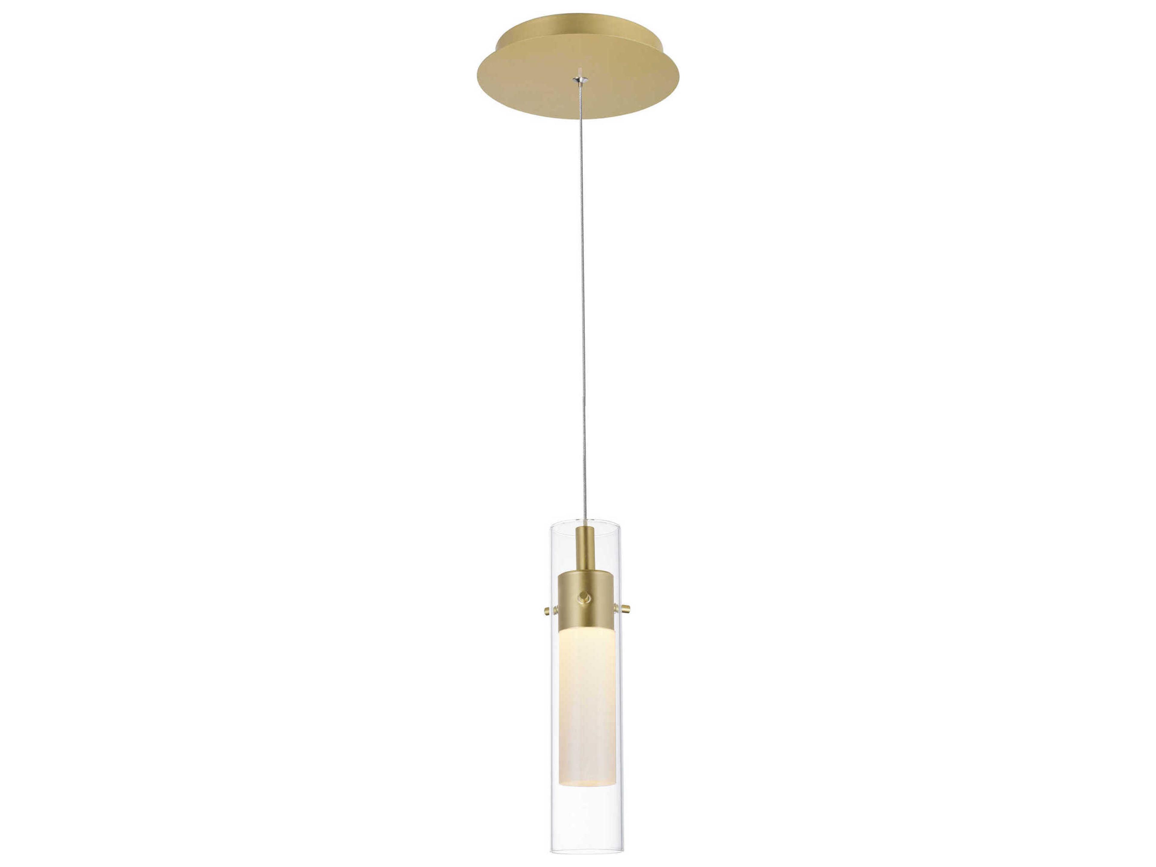 Olinda Satin Gold Cylinder Mini Pendant