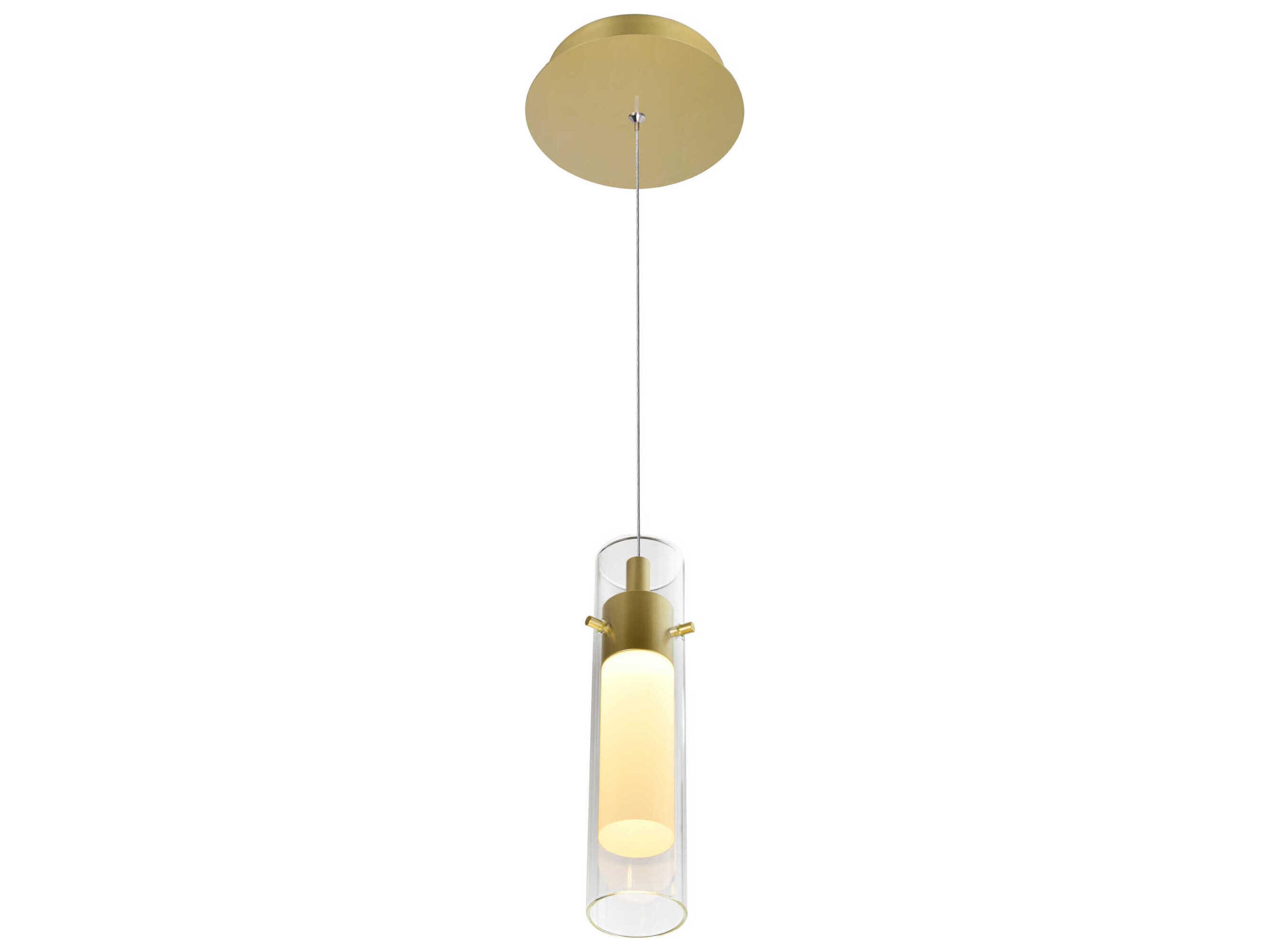 CWI Lighting Olinda Satin Gold Cylinder Mini Pendant