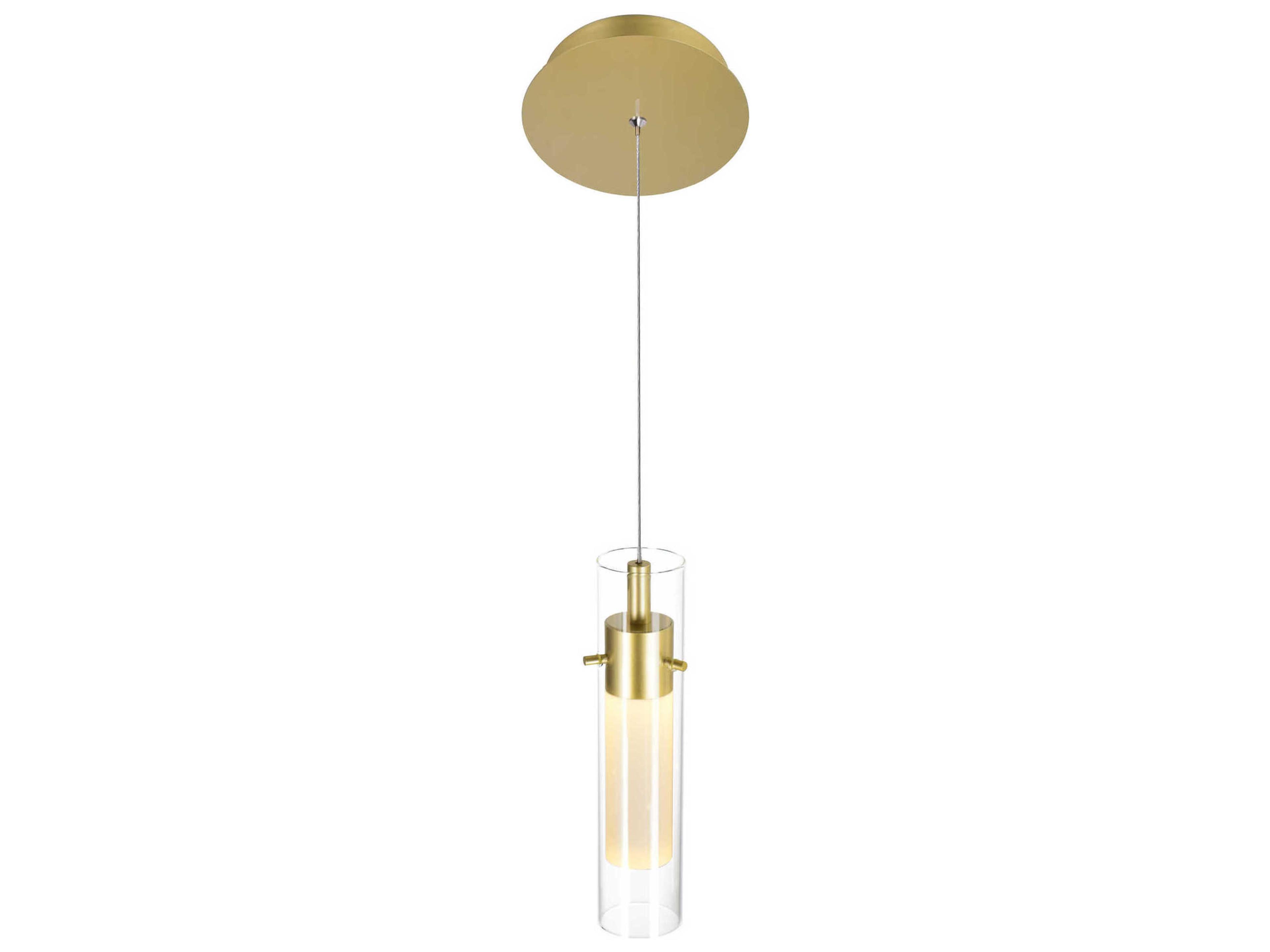 CWI Lighting Olinda Satin Gold Cylinder Mini Pendant