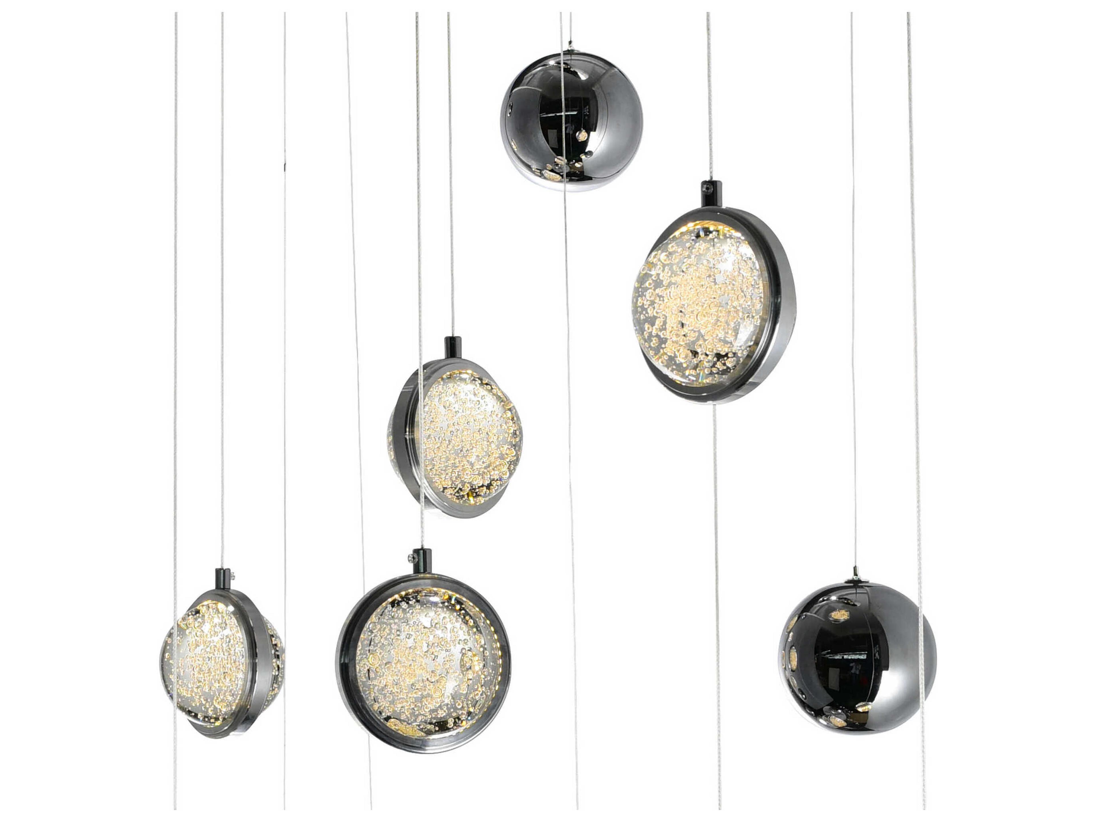 CWI Lighting Salvador Polished Nickel Globe Island Pendant