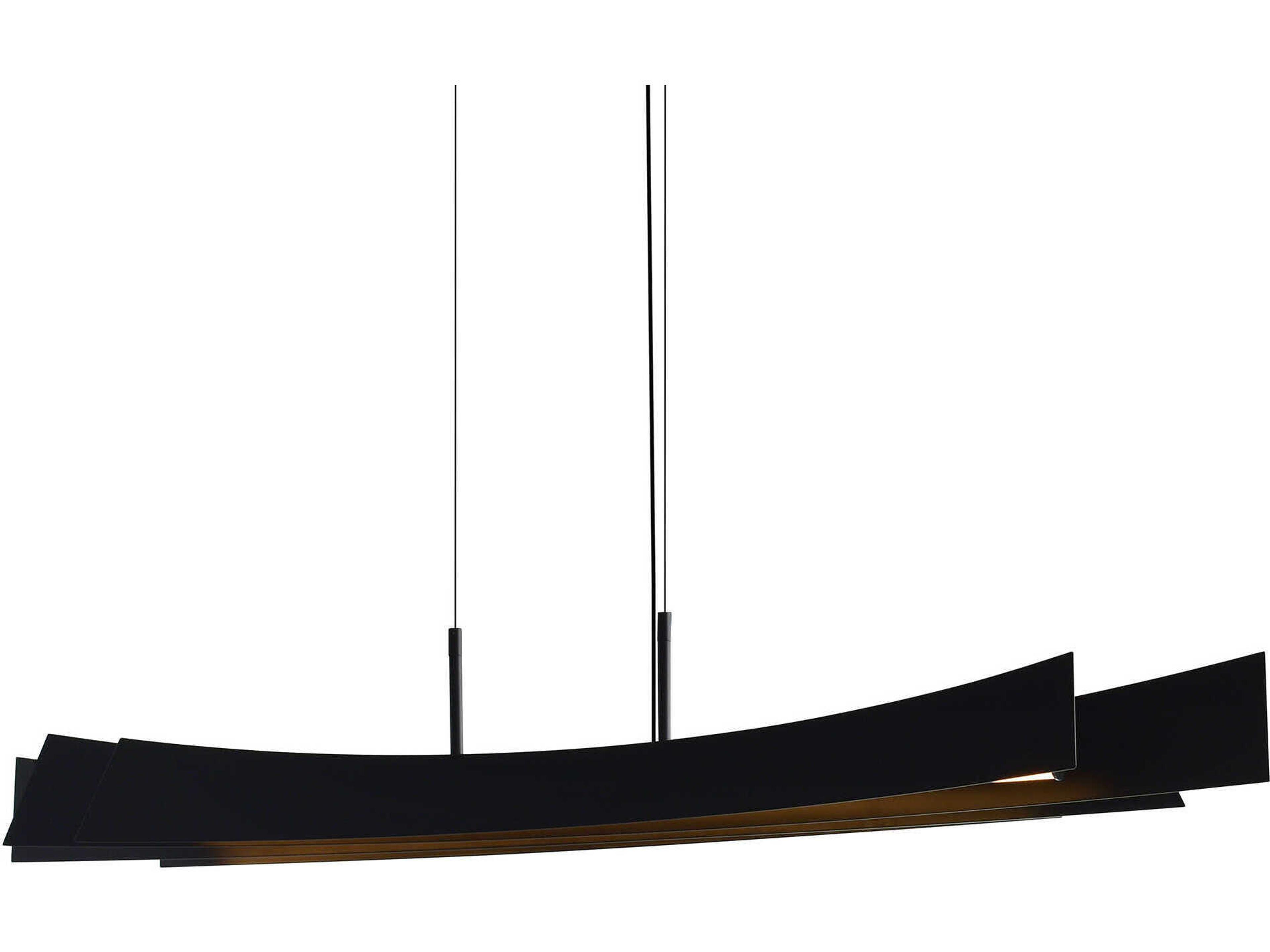 CWI Lighting Candora Black Linear Island Pendant