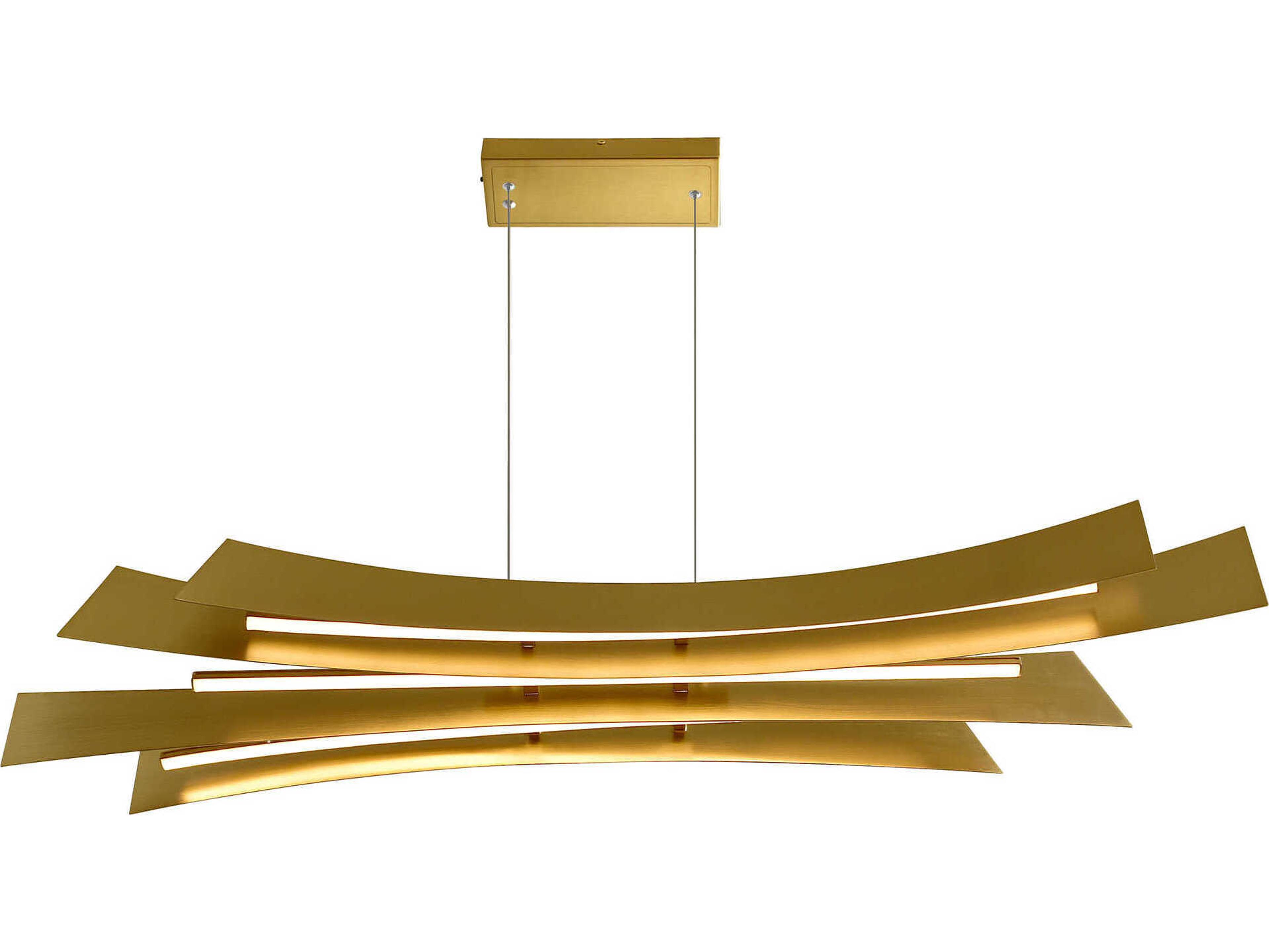 CWI Lighting Candora Brass Linear Island Pendant